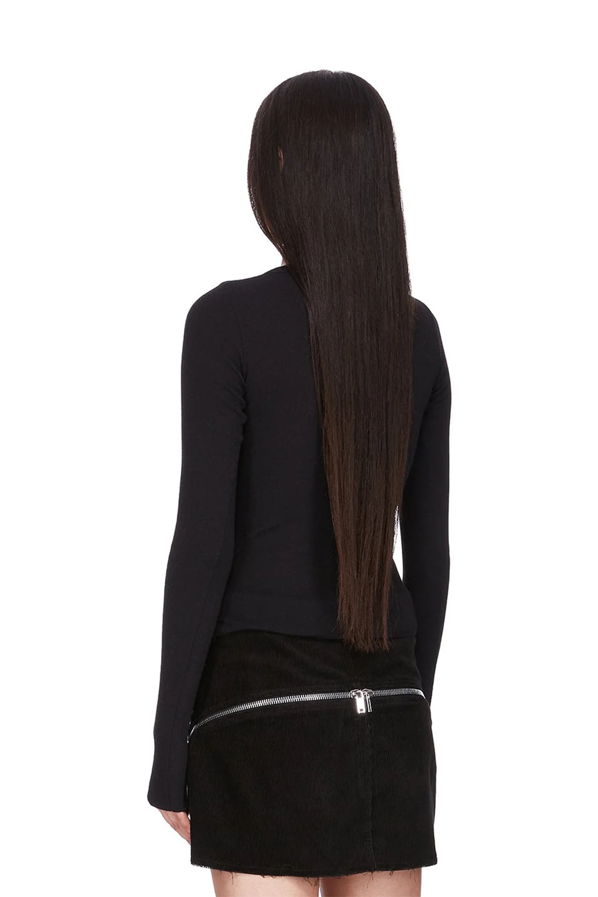 RICK OWENS | CROP RIB LONG SLEEVE TEE - Image 4