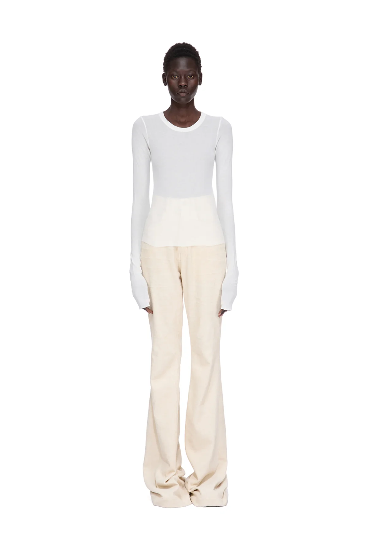 RICK OWENS | CROP RIB LONG SLEEVE TEE - Image 7