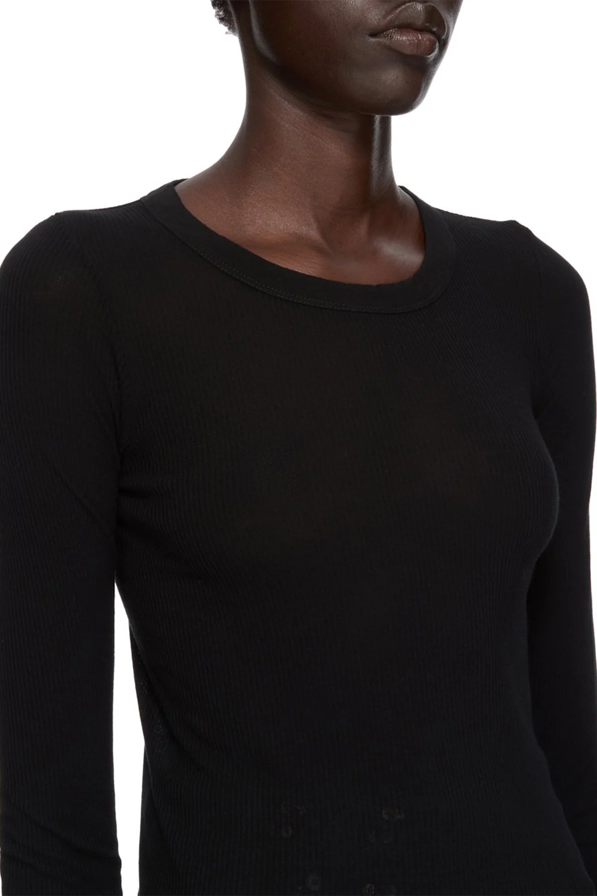 RICK OWENS | CROPPED RIB LONG SLEEVE TEE - Image 5