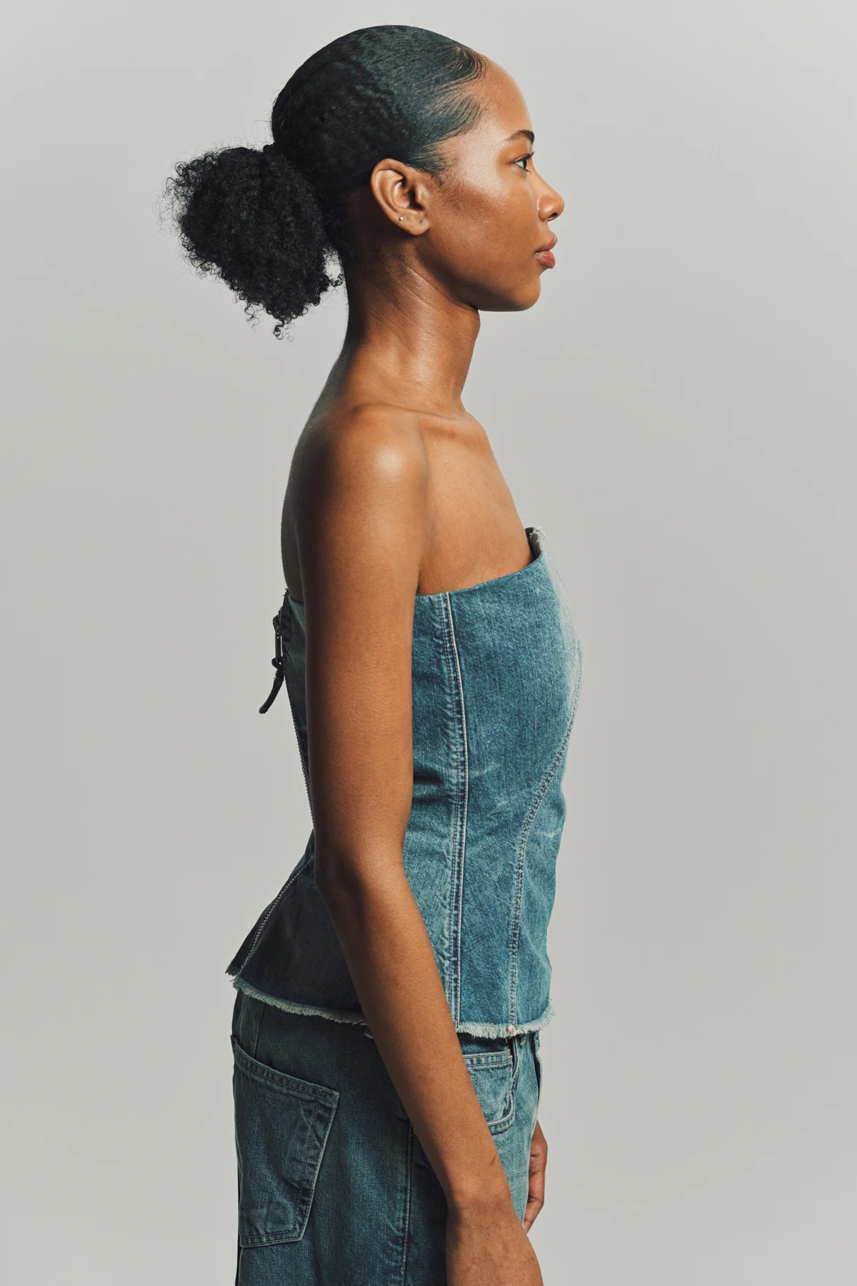 RICK OWENS DRKSHDW | DENIM BUSTIER TOP - Image 3