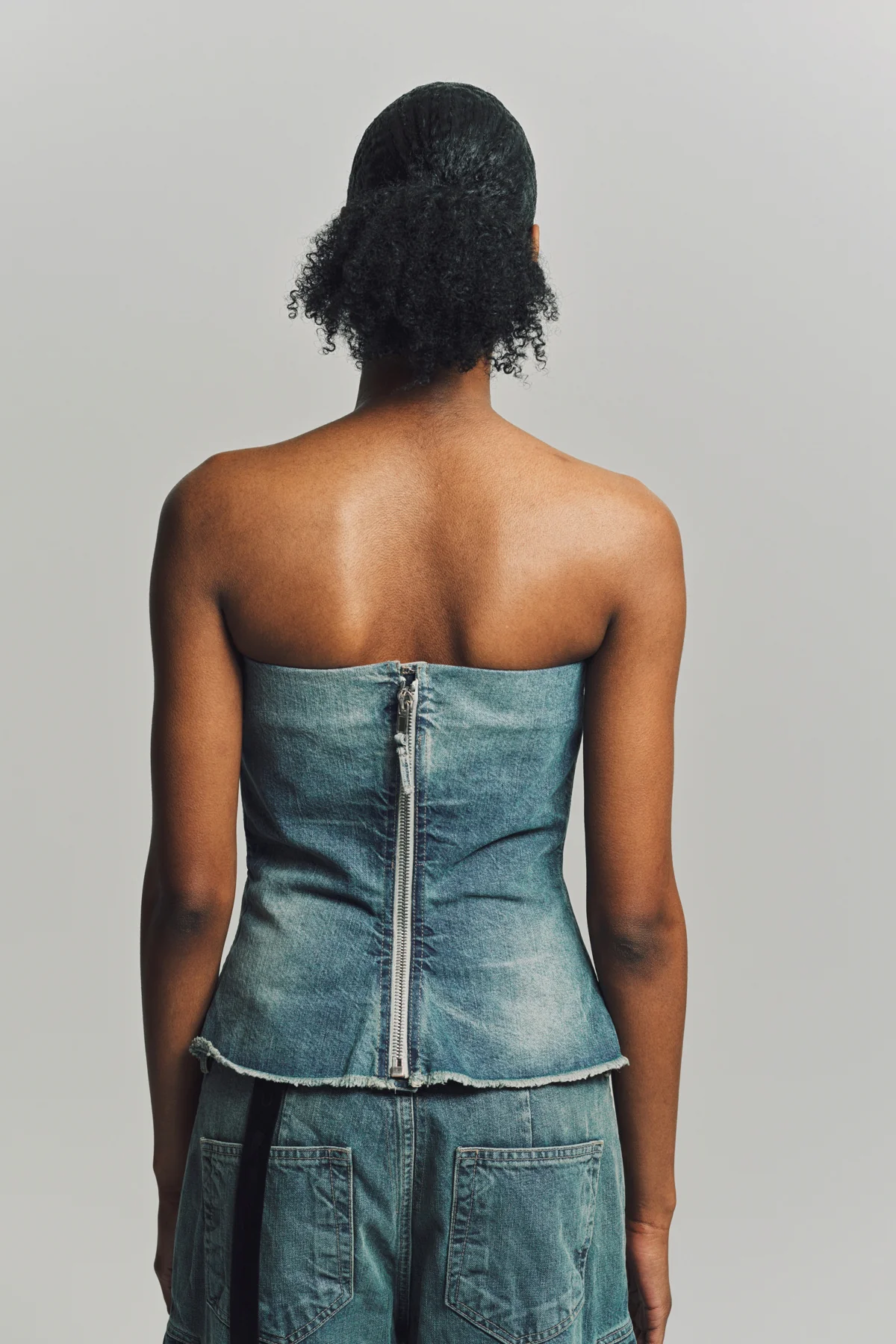 RICK OWENS DRKSHDW | DENIM BUSTIER TOP - Image 4