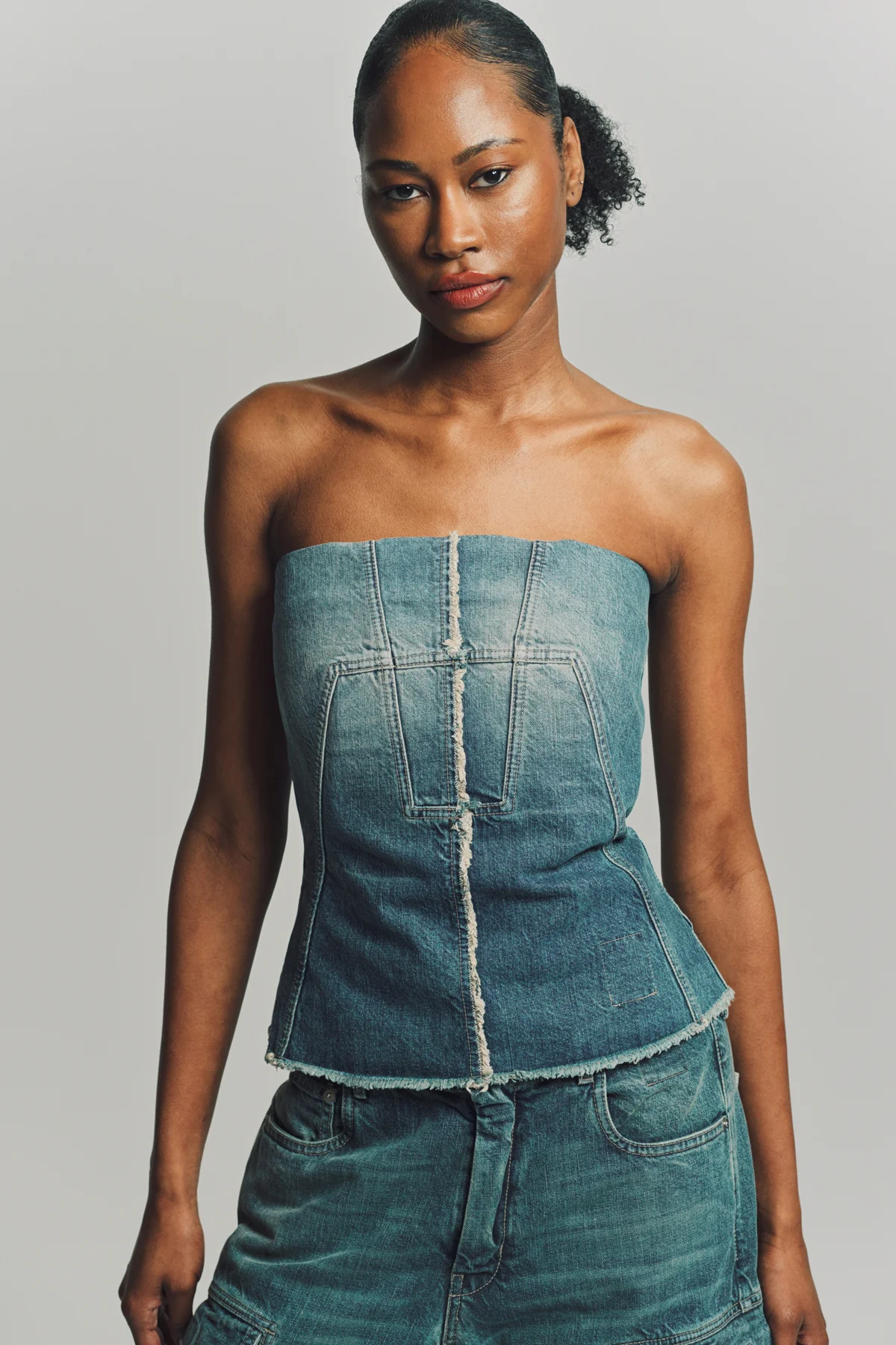 RICK OWENS DRKSHDW | DENIM BUSTIER TOP - Image 5