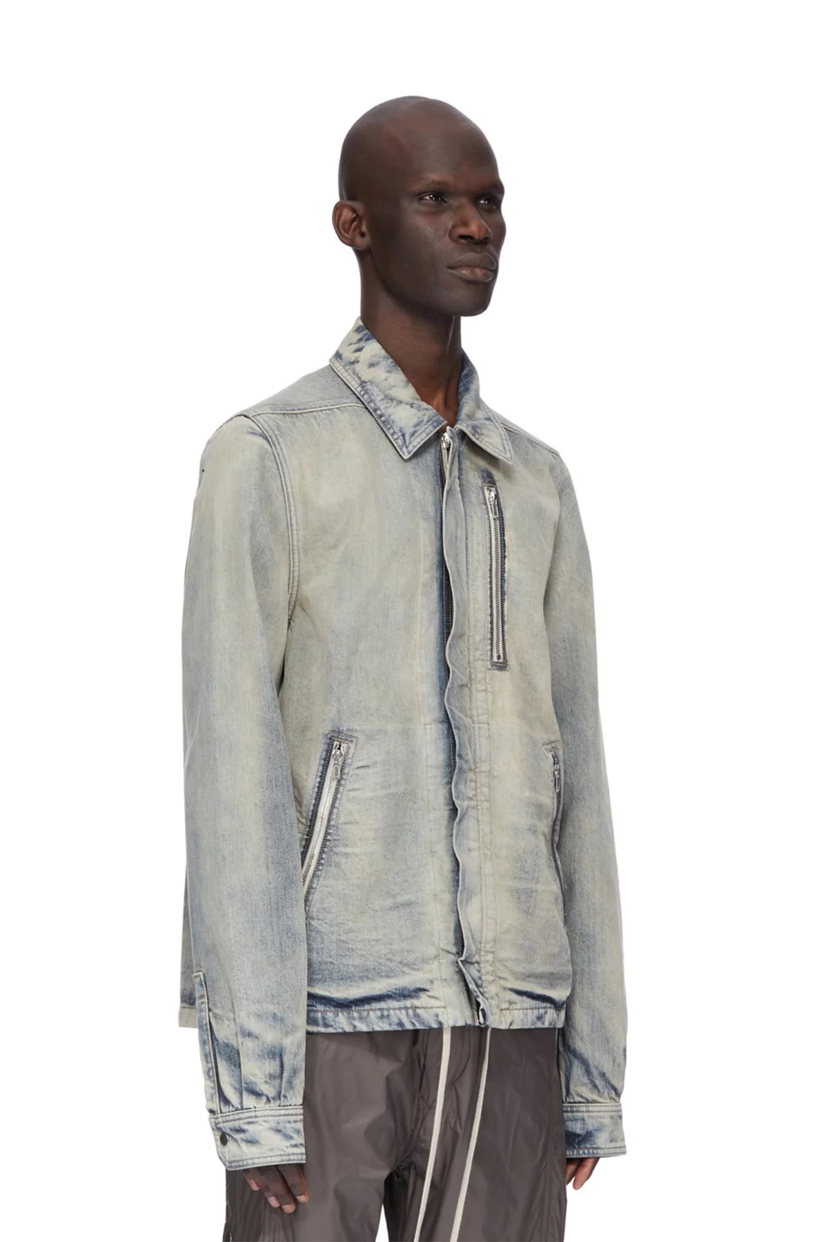 RICK OWENS DRKSHDW | DENIM CONCEALED ZIPFRONT JACKET - Image 4