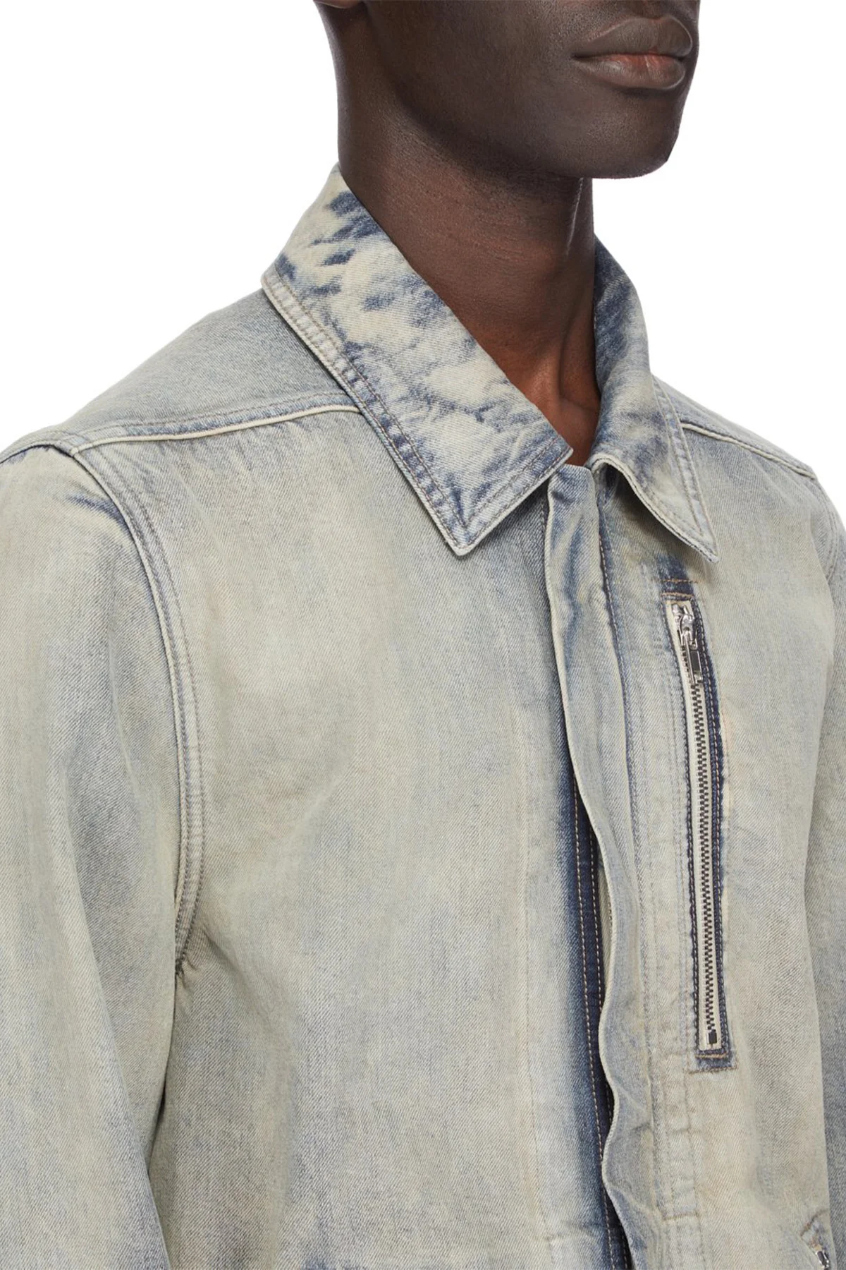 RICK OWENS DRKSHDW | DENIM CONCEALED ZIPFRONT JACKET - Image 6