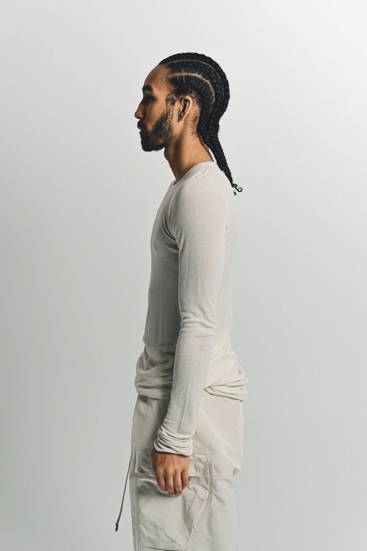 RICK OWENS | RIB LONG SLEEVE TEE - Image 3