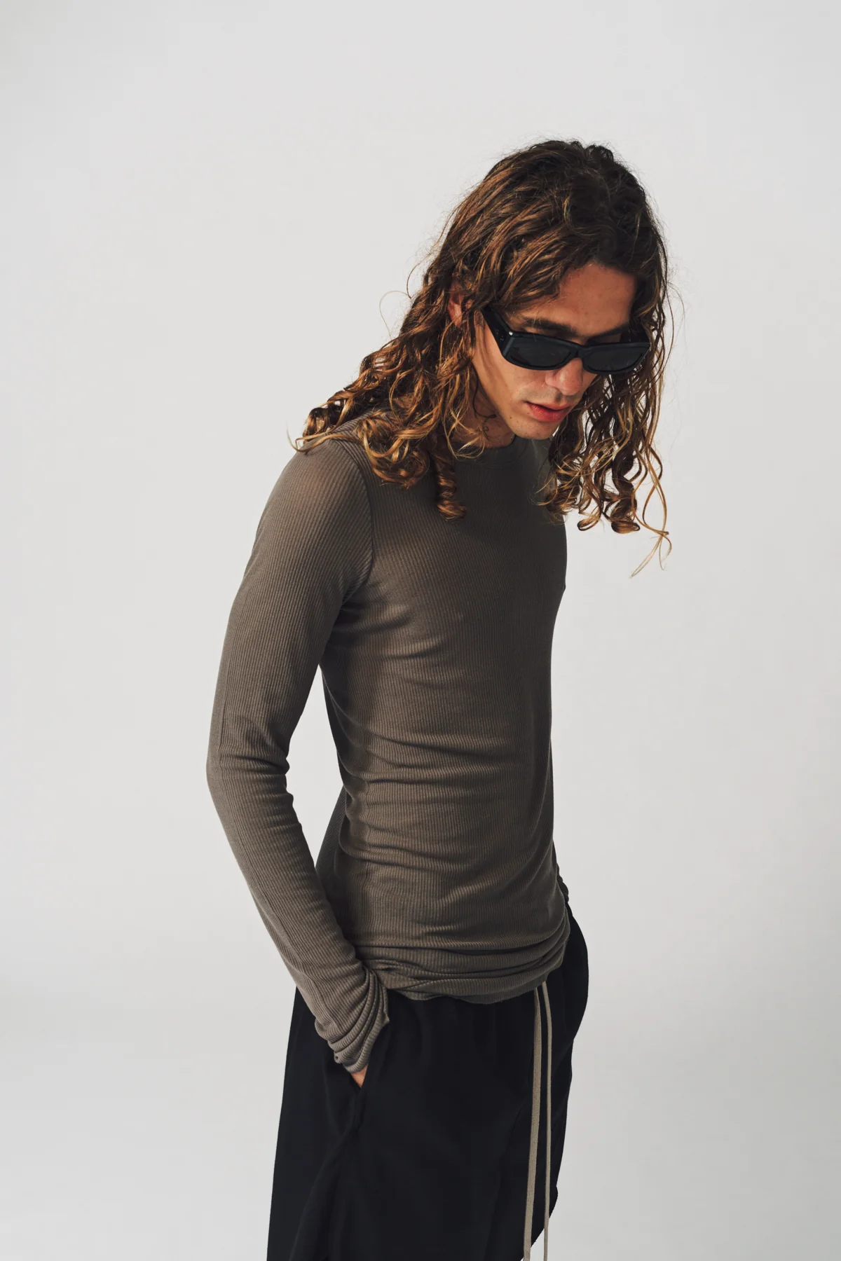 RICK OWENS | RIB LONG SLEEVE TEE - Image 10