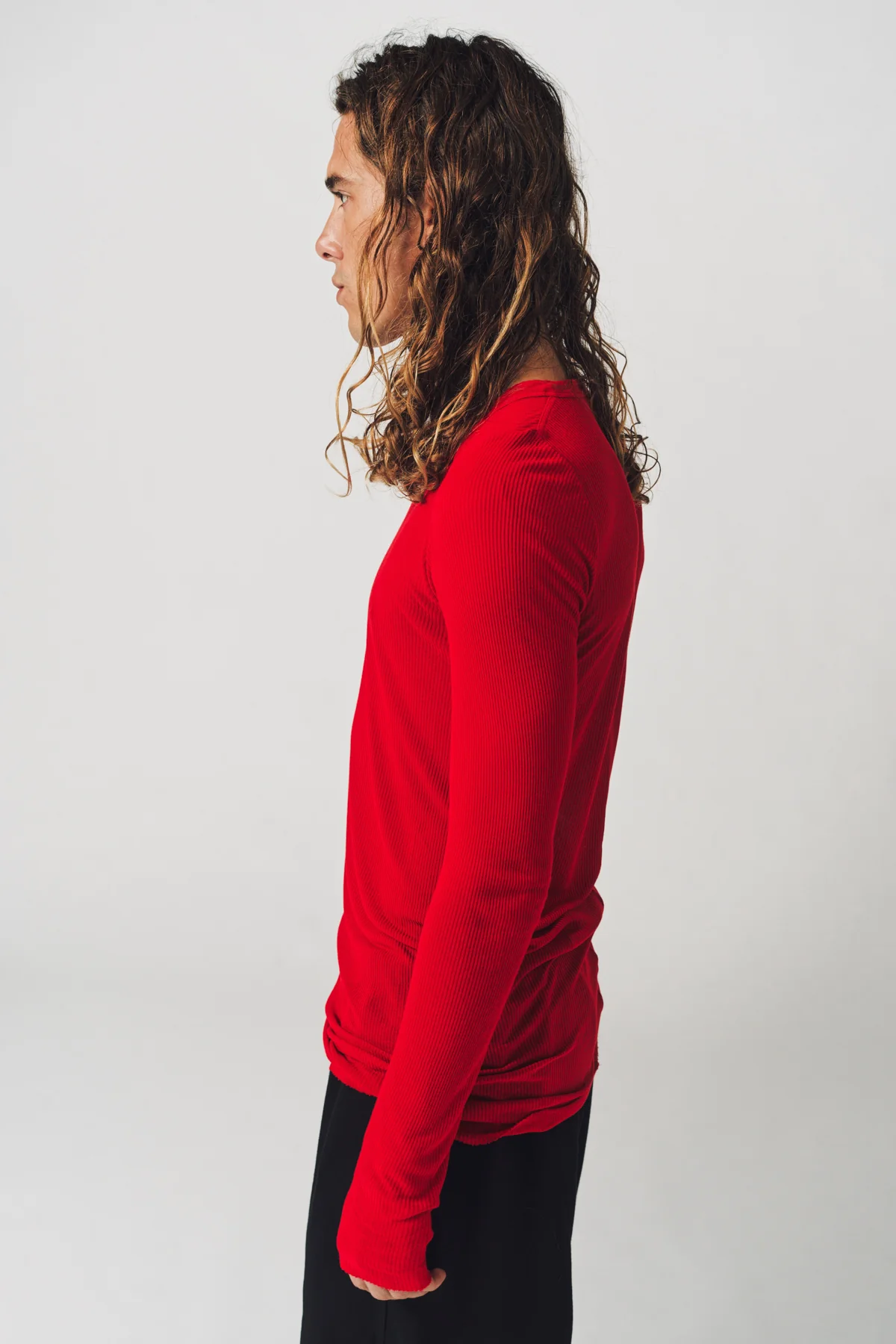 RICK OWENS | RIB LONG SLEEVE TEE - Image 13