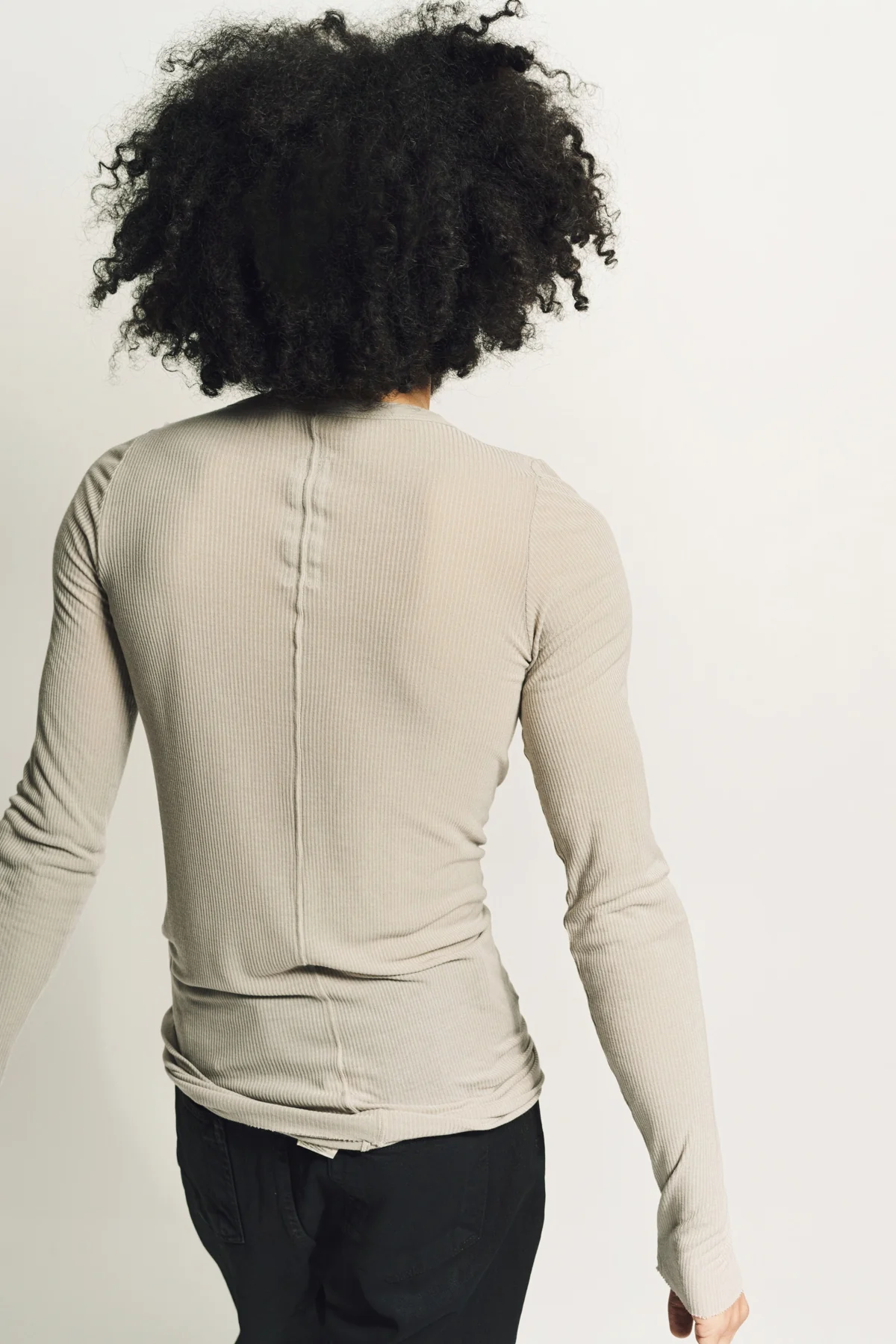 RICK OWENS | RIB LONG SLEEVE TEE - Image 4