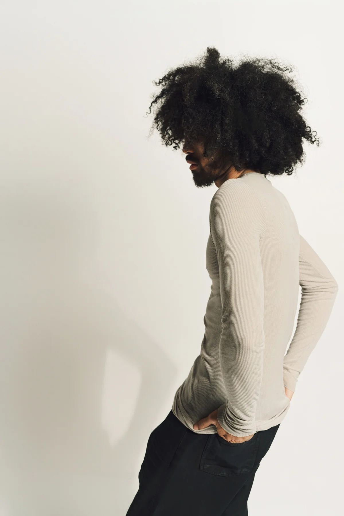 RICK OWENS | RIB LONG SLEEVE TEE - Image 5