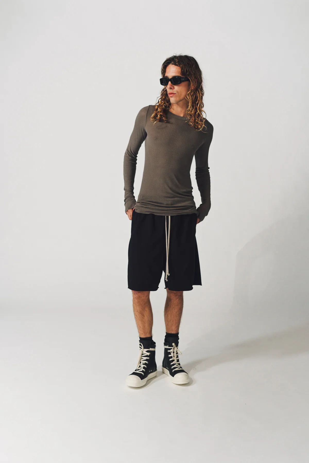 RICK OWENS | RIB LONG SLEEVE TEE - Image 6