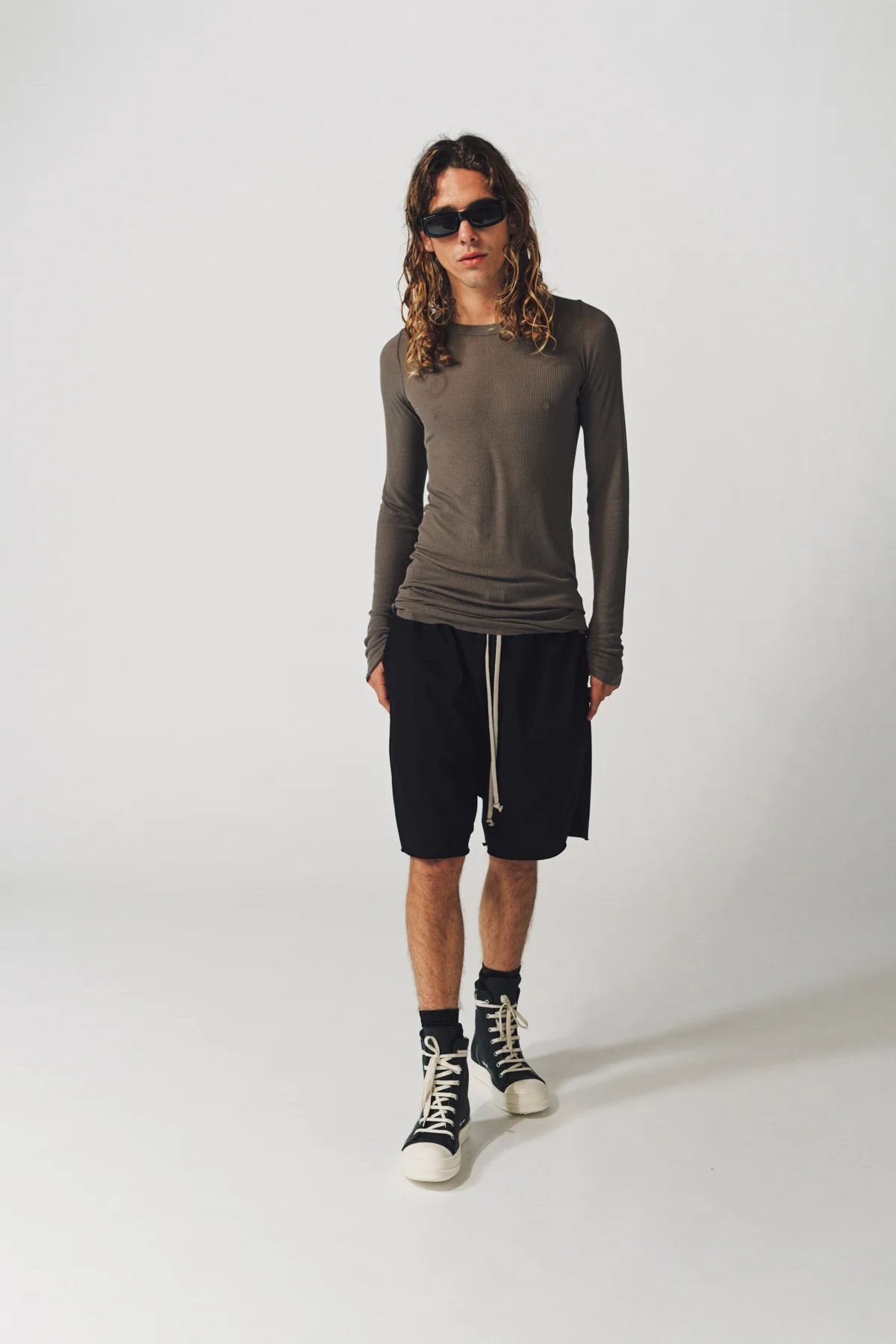 RICK OWENS | RIB LONG SLEEVE TEE - Image 7