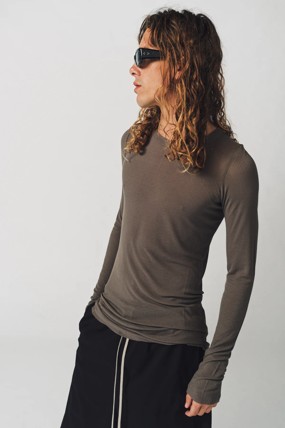 RICK OWENS | RIB LONG SLEEVE TEE - Image 8