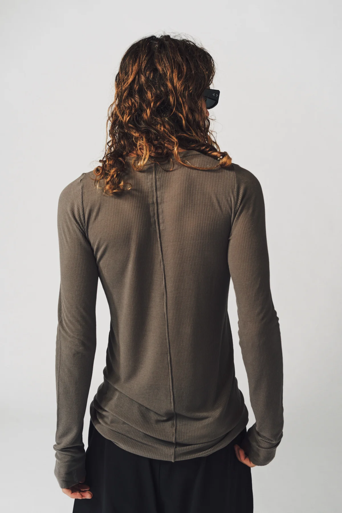 RICK OWENS | RIB LONG SLEEVE TEE - Image 9