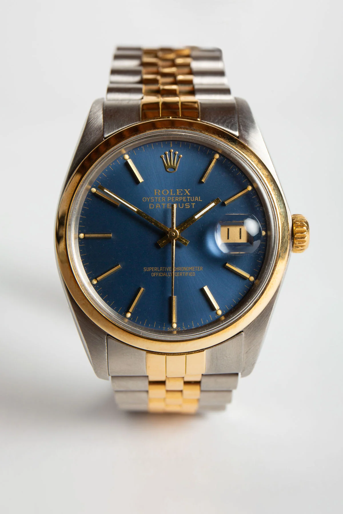 ROLEX | VINTAGE 18K YELLOW GOLD AND STEEL ROLEX DATEJUST WATCH