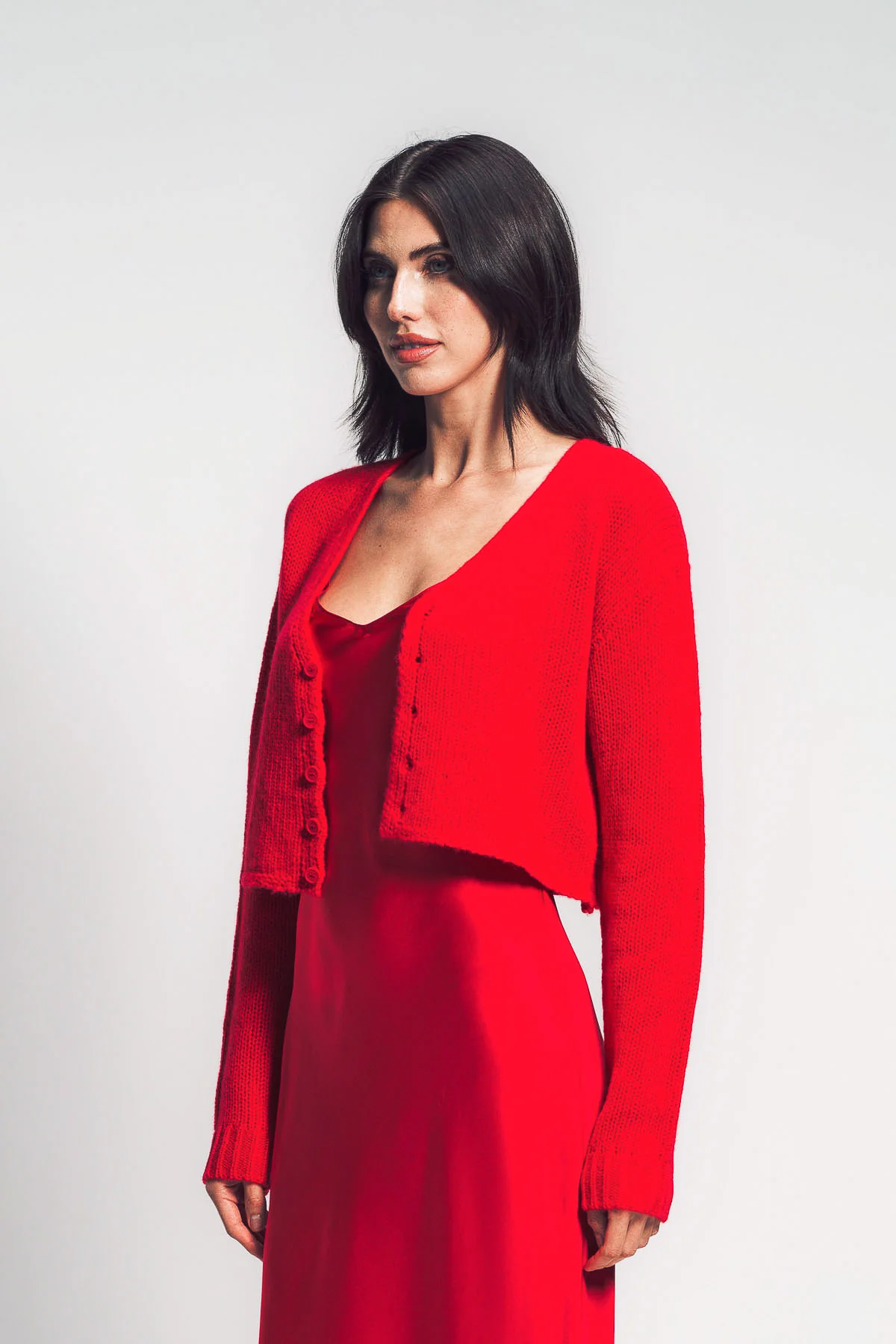 SABLYN | BIANCO CROPPED V-NECK CASHMERE CARDIGAN - Image 3
