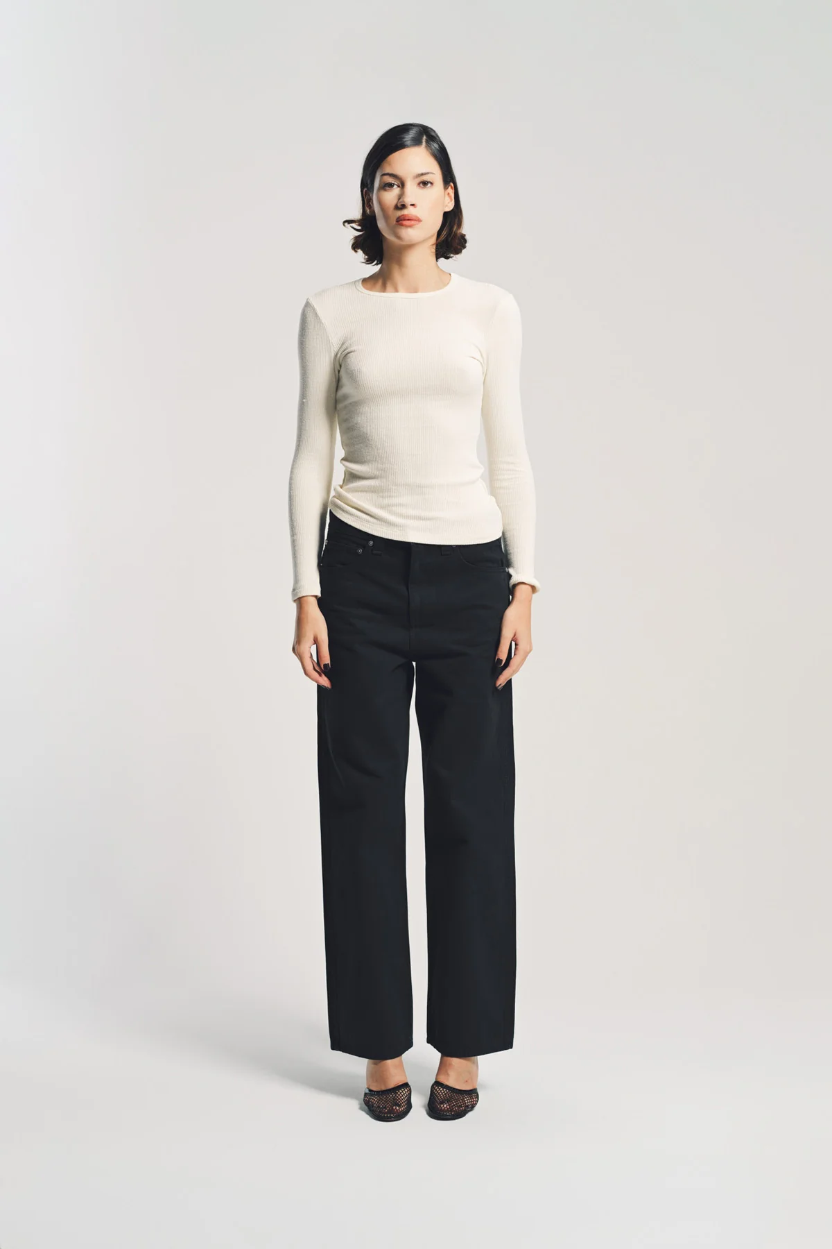 SABLYN | QUINCY LONG SLEEVE FITTED CREWNECK RIB TOP