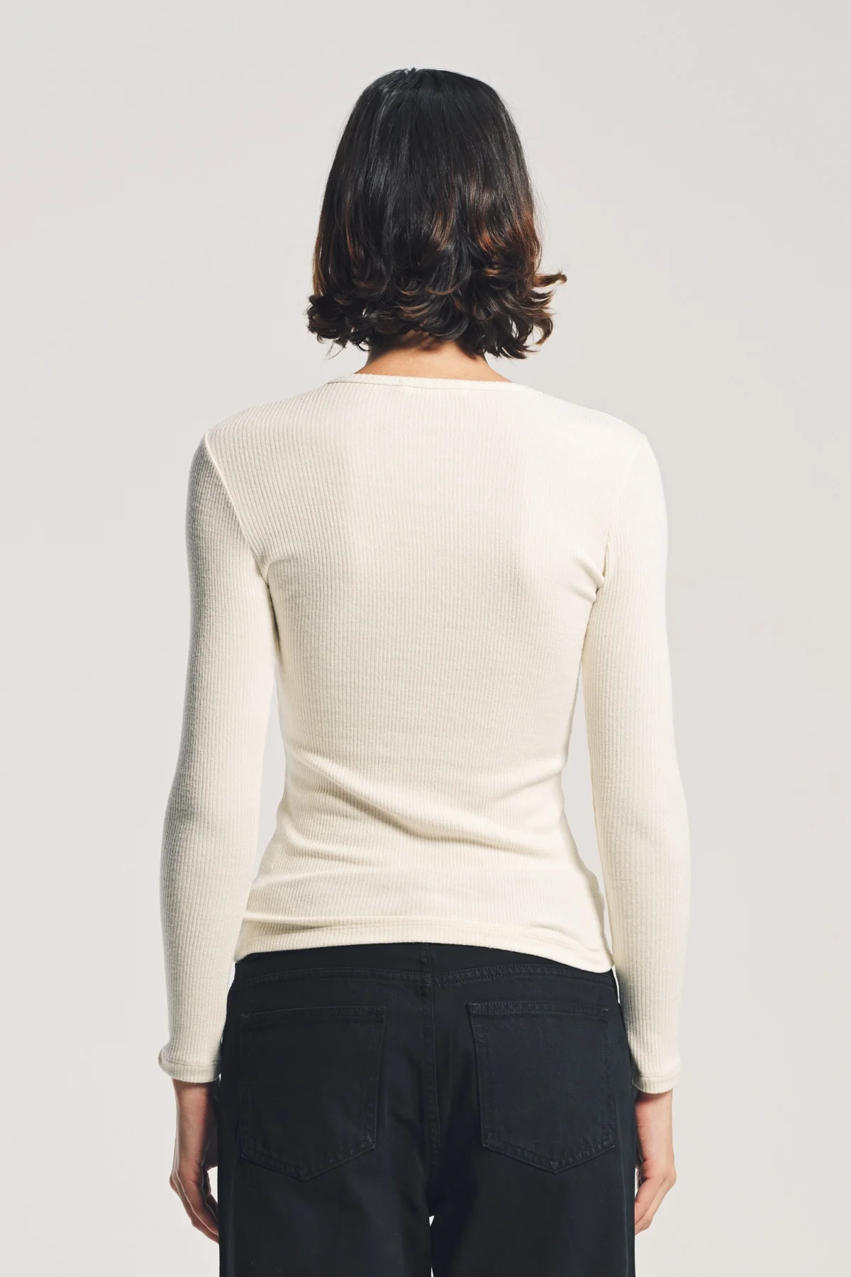 SABLYN | QUINCY LONG SLEEVE FITTED CREWNECK RIB TOP - Image 4