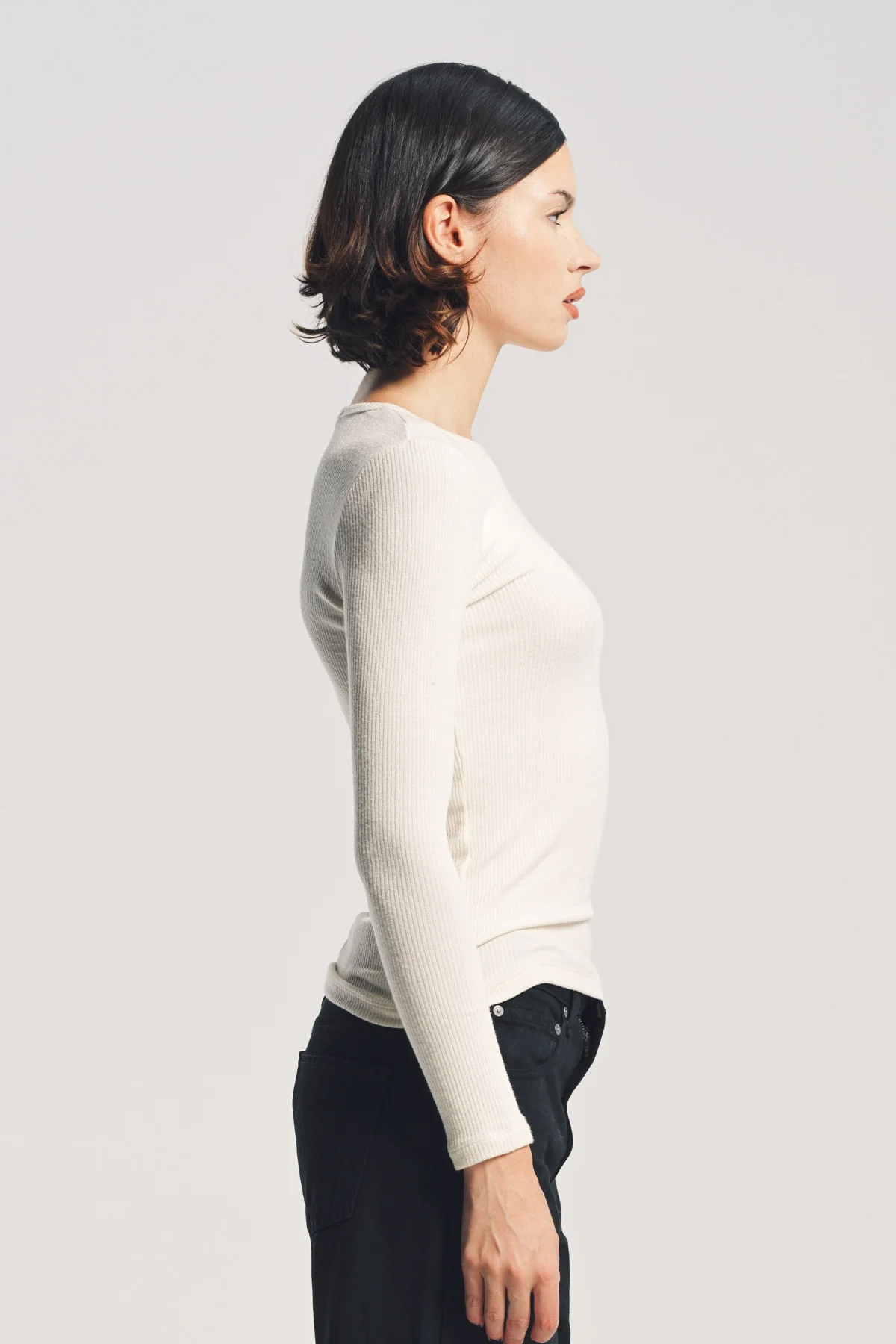 SABLYN | QUINCY LONG SLEEVE FITTED CREWNECK RIB TOP - Image 5