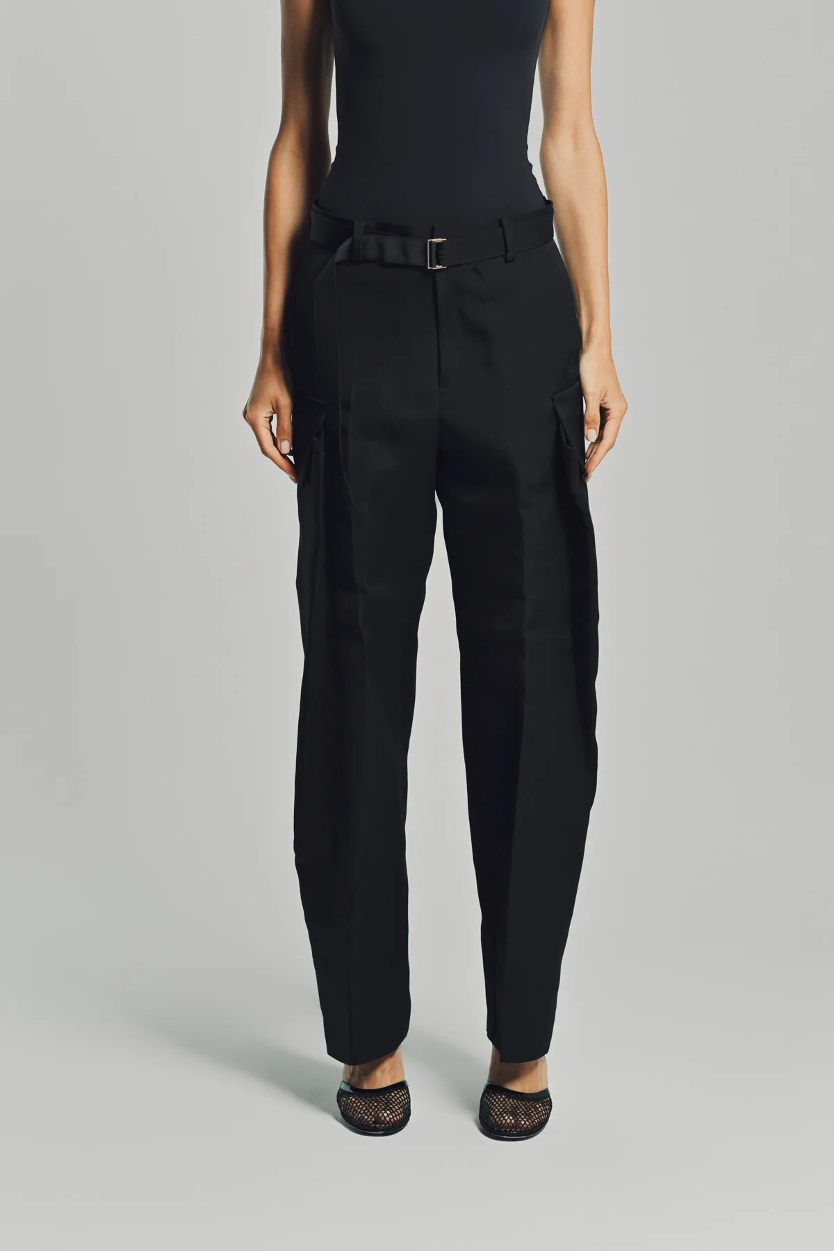 SACAI | DOUBLE-FACED SILK COTTON PANTS - Image 2