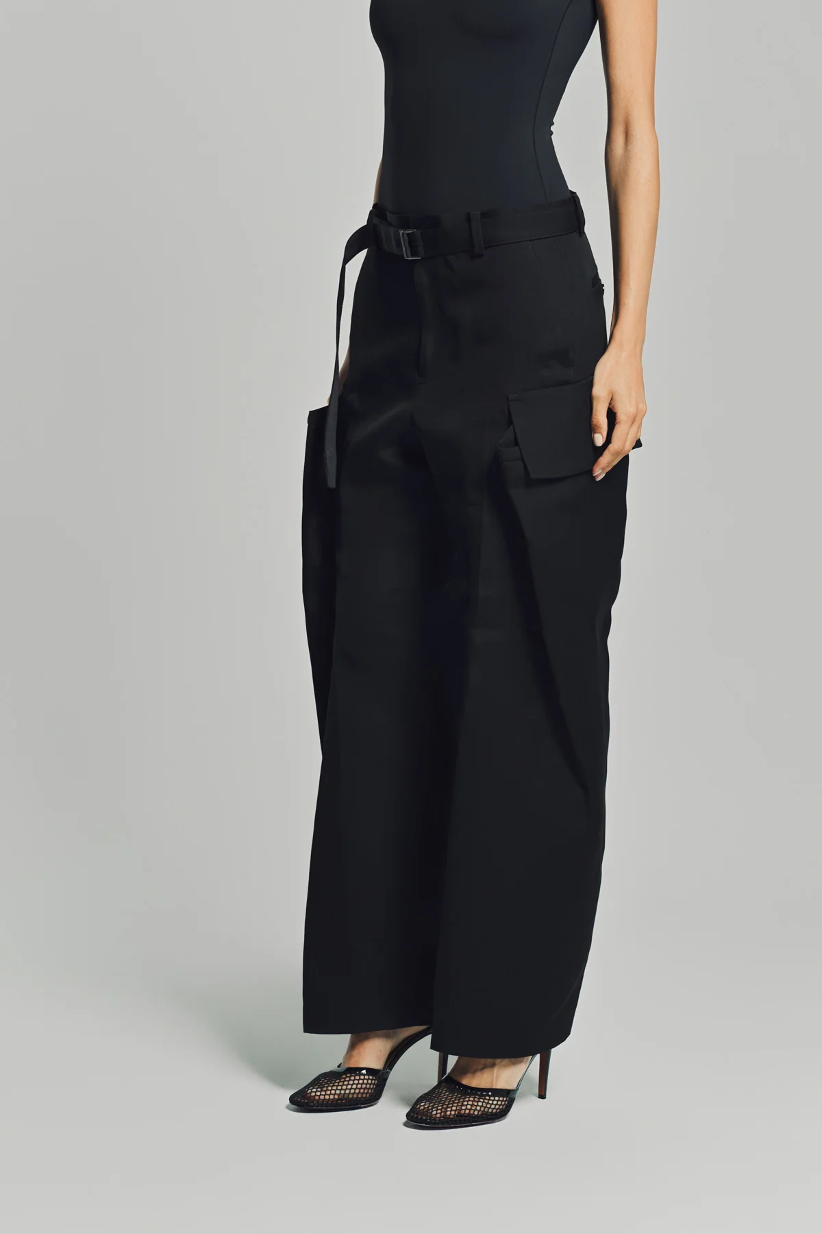 SACAI | DOUBLE-FACED SILK COTTON PANTS - Image 3