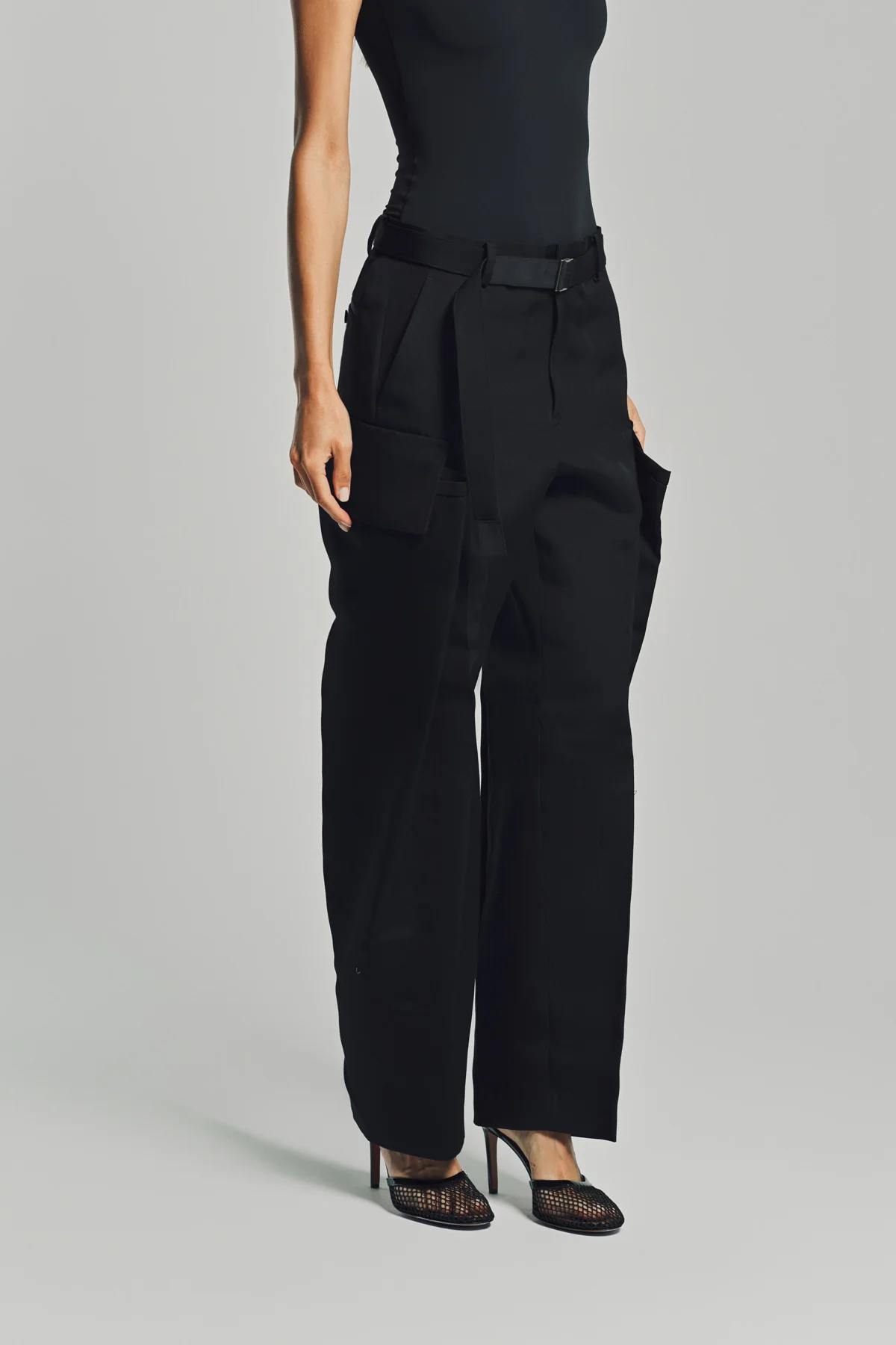 SACAI | DOUBLE-FACED SILK COTTON PANTS - Image 4