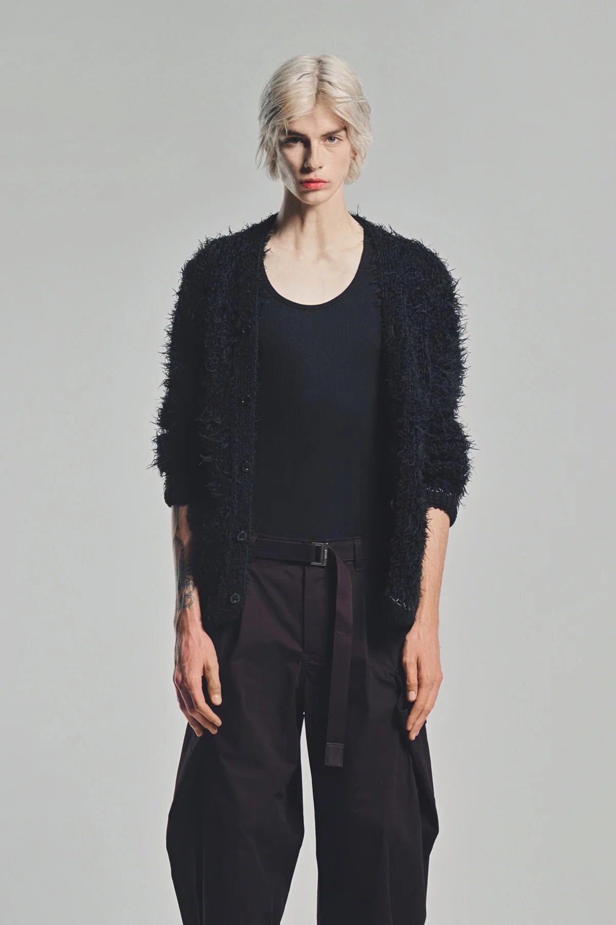 SACAI | FURRY KNIT CARDIGAN - Image 2
