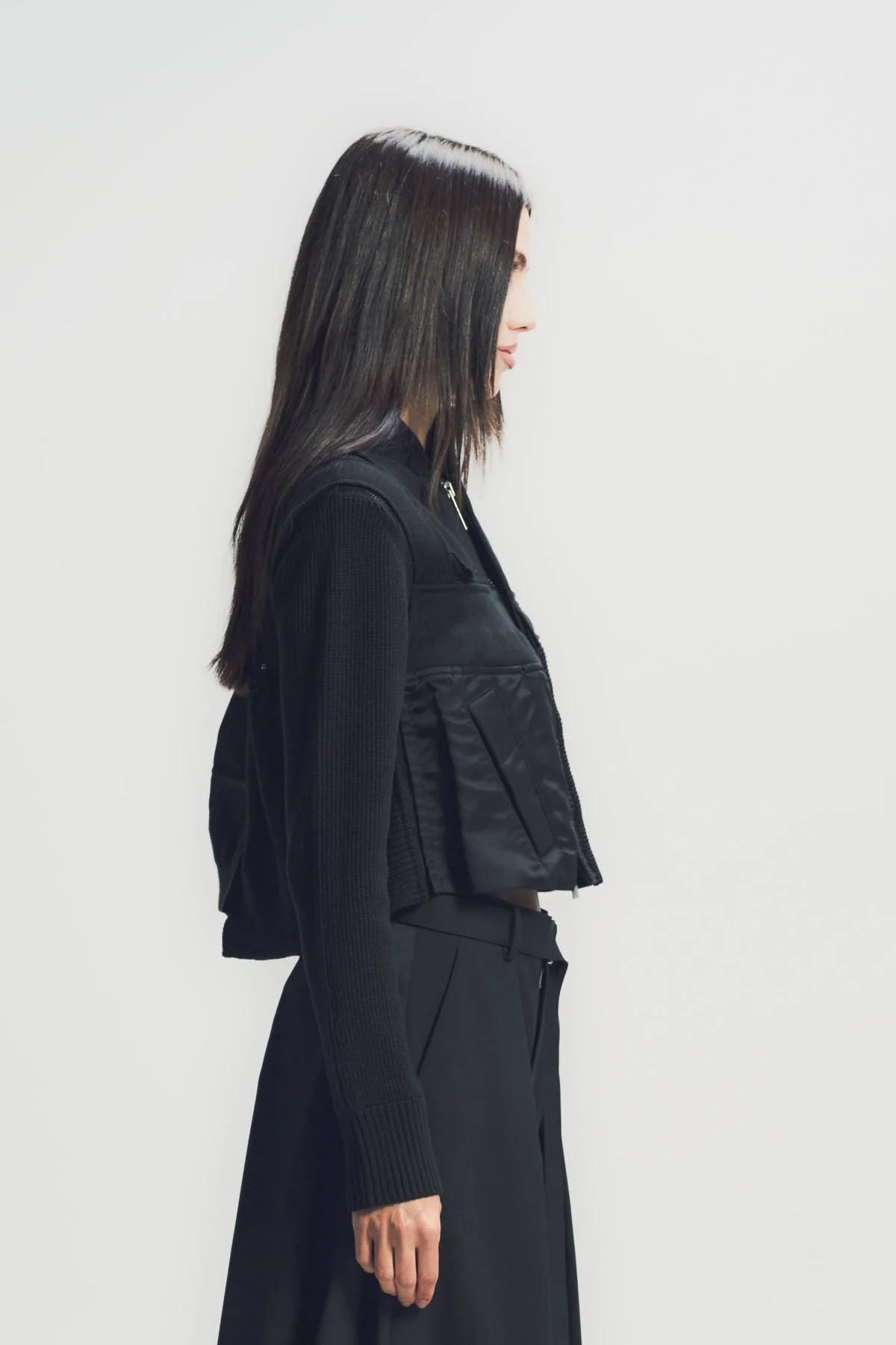 SACAI | NYLON TWILL X KNIT BLOUSON - Image 5