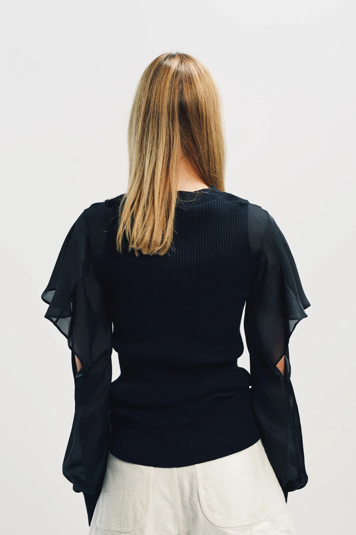 SACAI | SATIN COTTON KNIT PULLOVER - Image 4