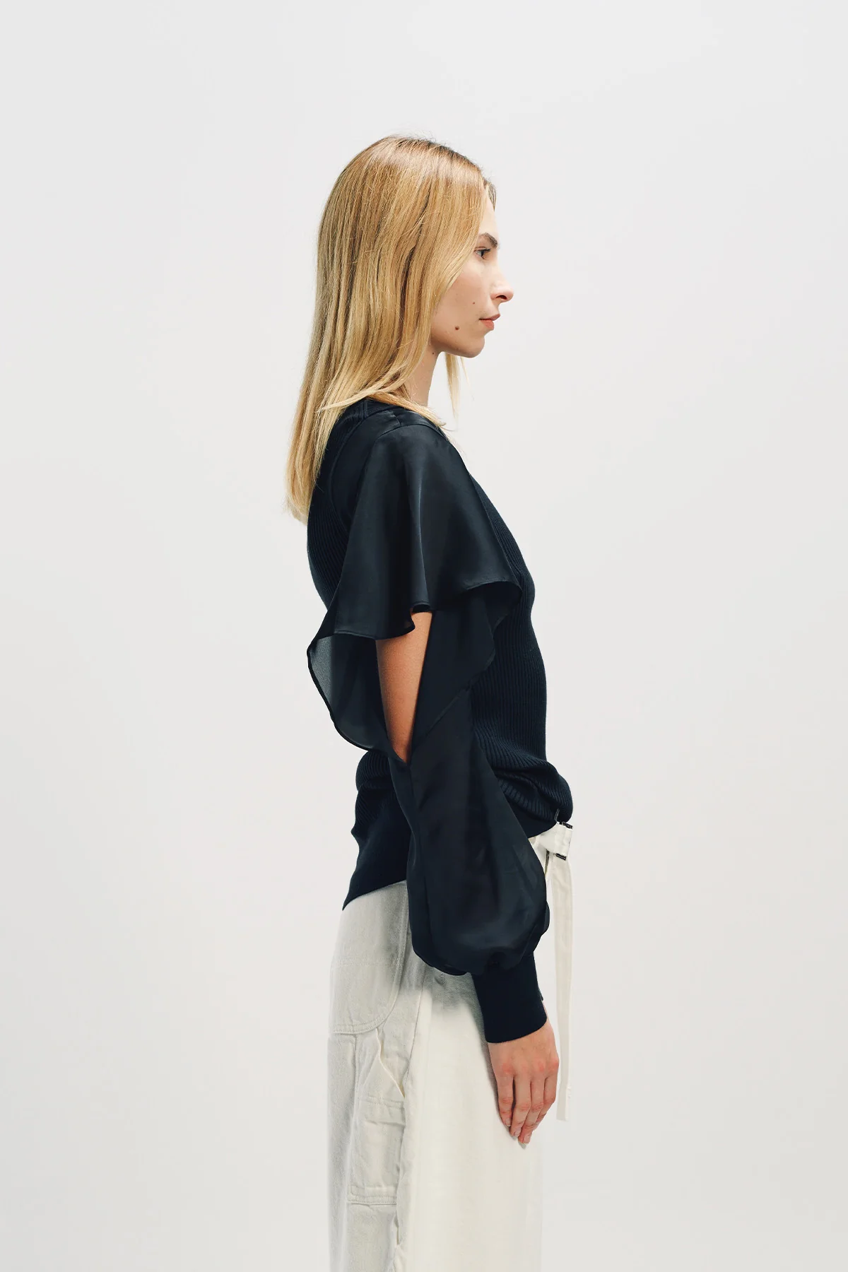 SACAI | SATIN COTTON KNIT PULLOVER - Image 5