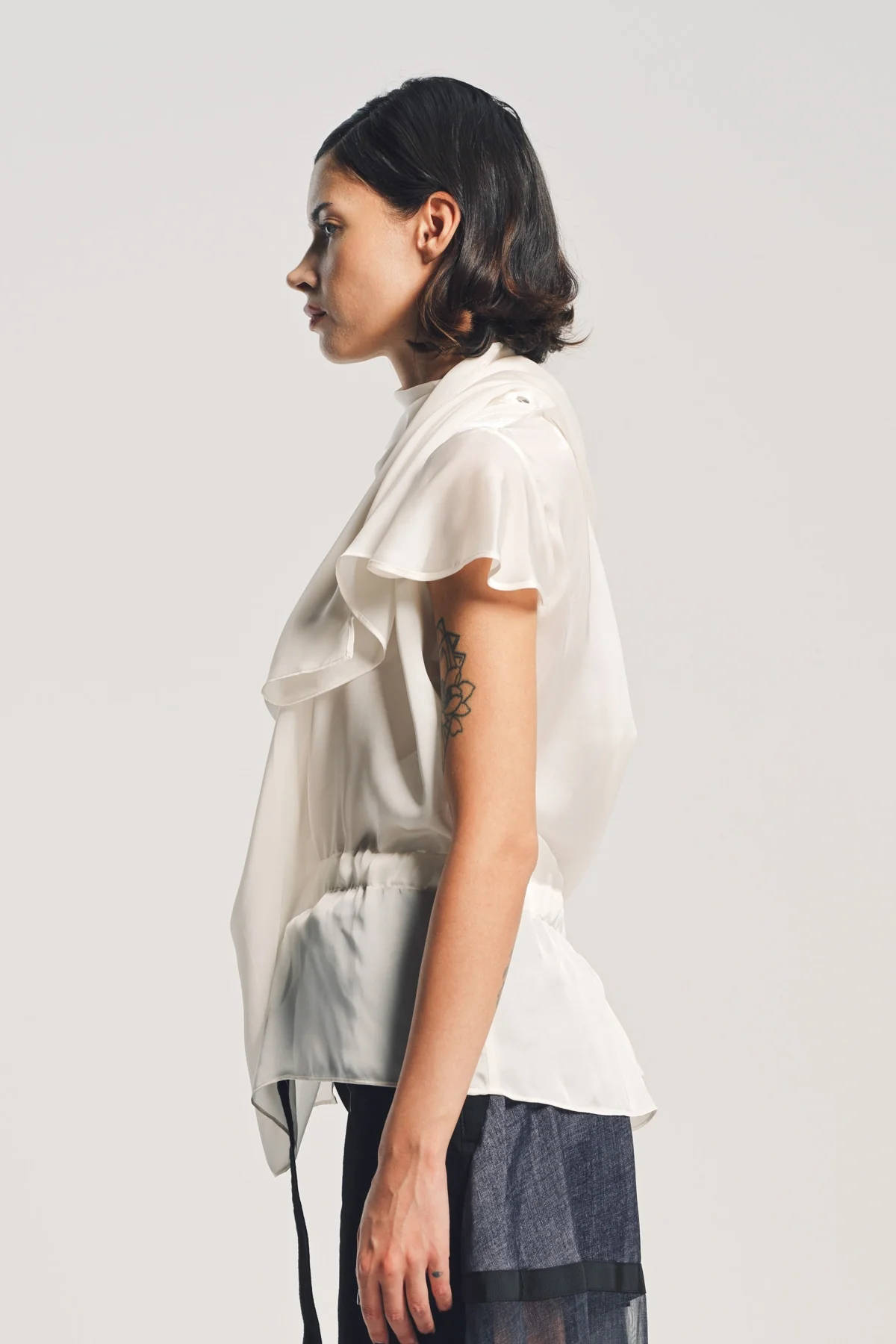 SACAI | SATIN COTTON T-SHIRT - Image 3