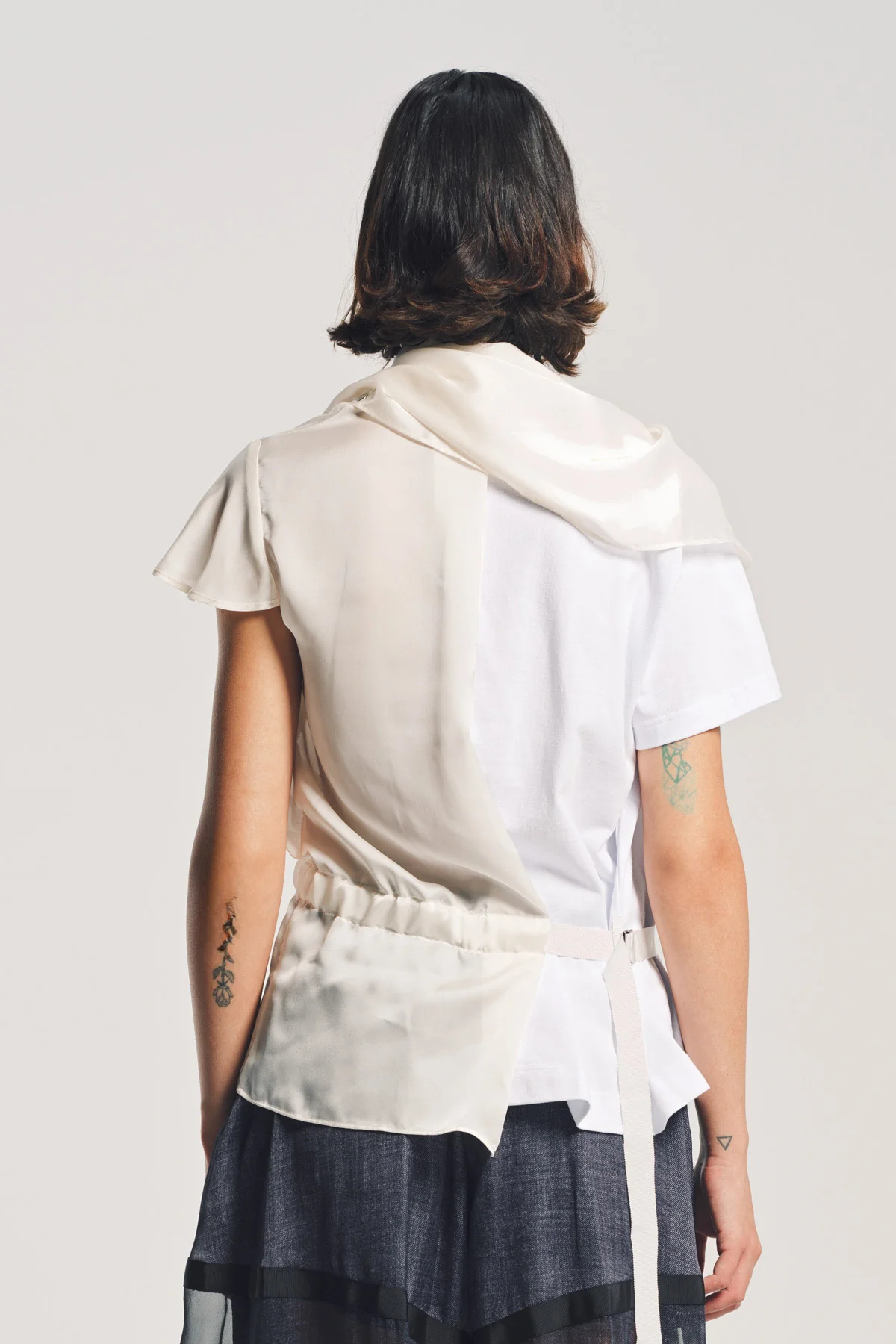 SACAI | SATIN COTTON T-SHIRT - Image 4