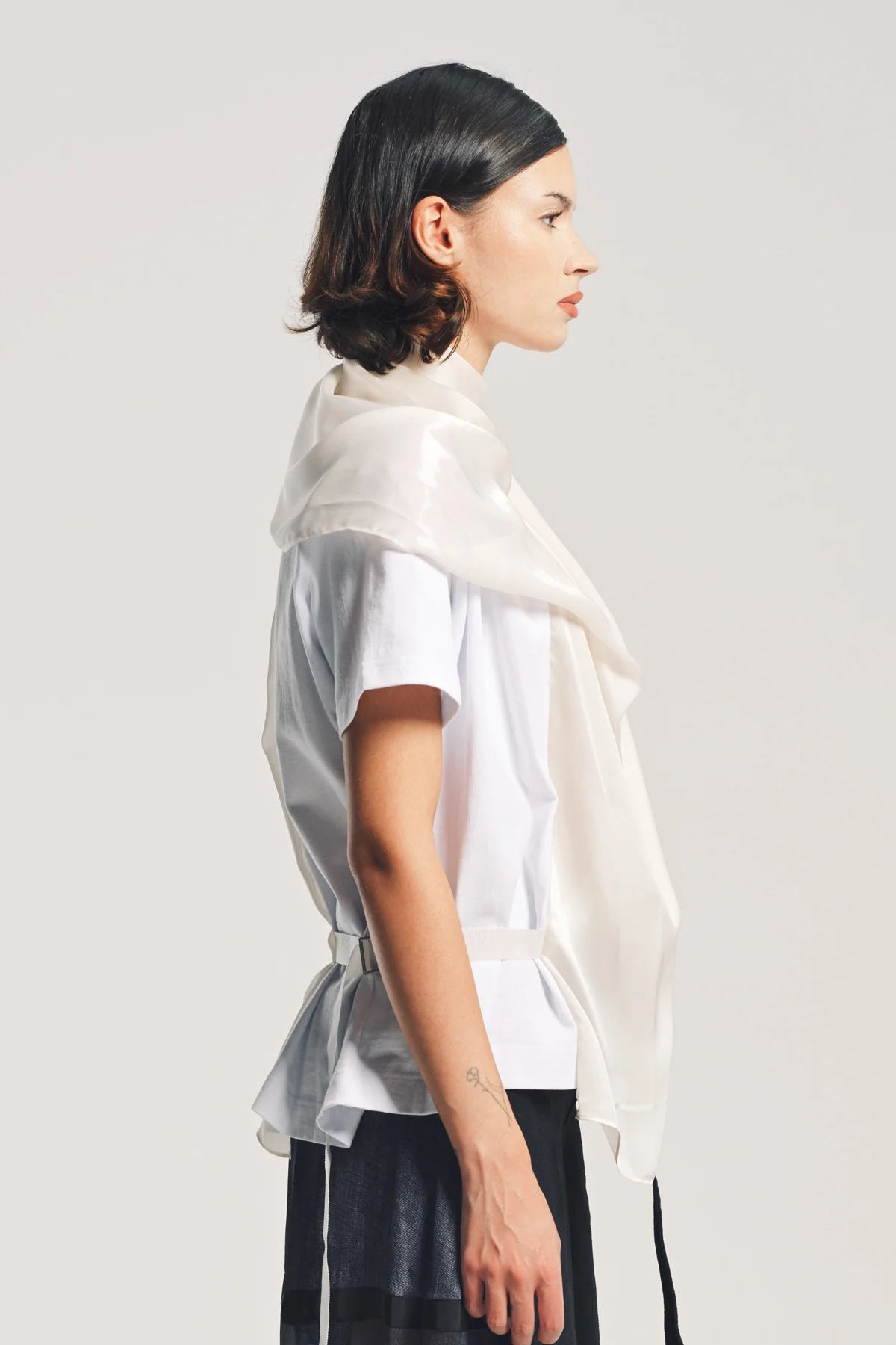 SACAI | SATIN COTTON T-SHIRT - Image 5