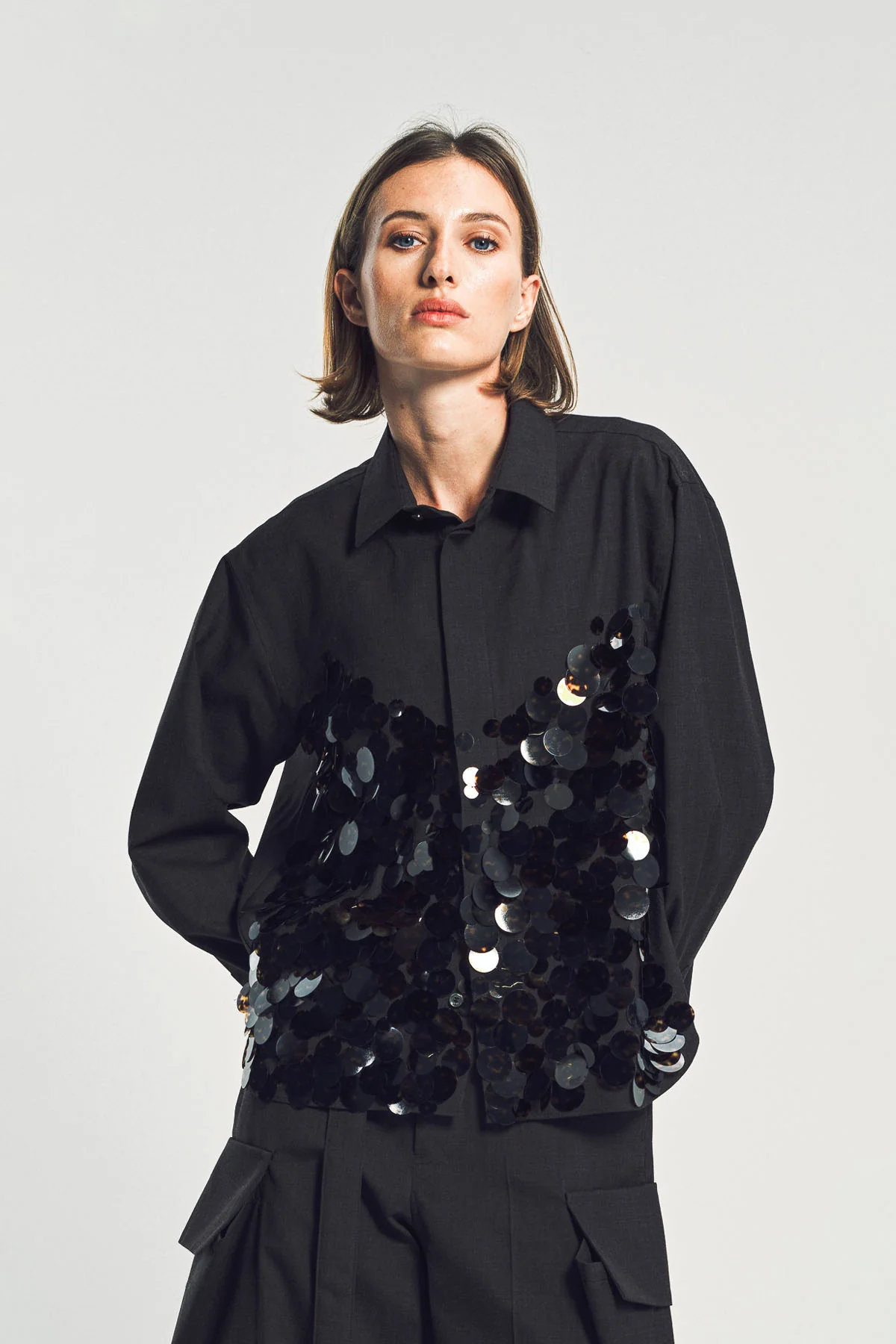 SACAI | SEQUIN LONG SLEEVE SHIRT - Image 2