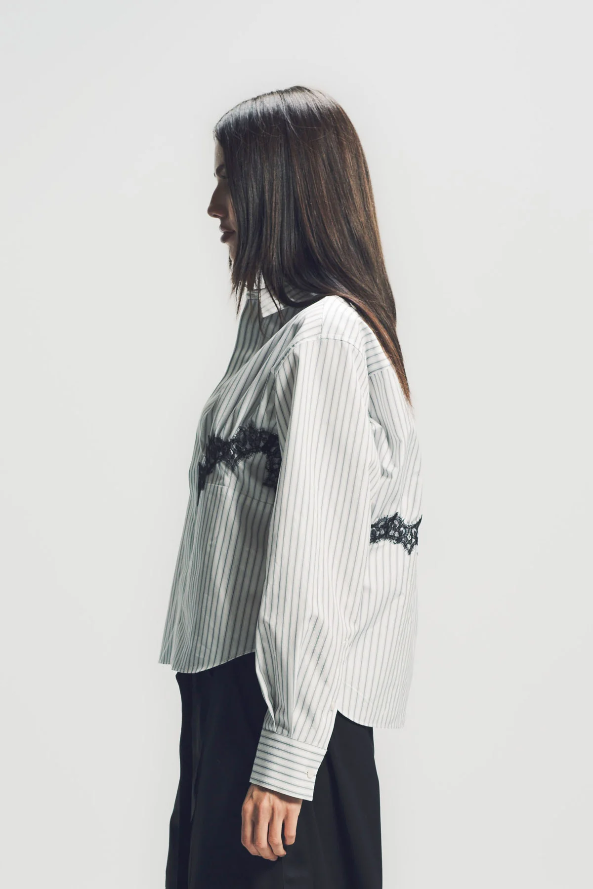 SACAI | STRIPE POPLIN LONG SLEEVE SHIRT - Image 3