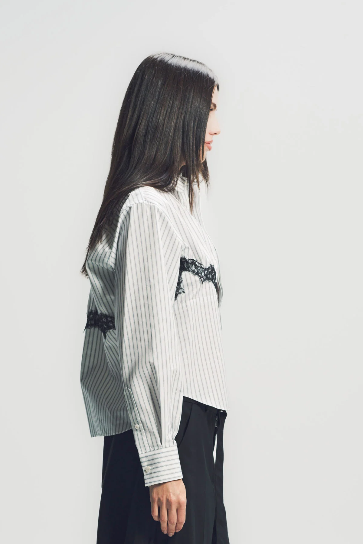 SACAI | STRIPE POPLIN LONG SLEEVE SHIRT - Image 5