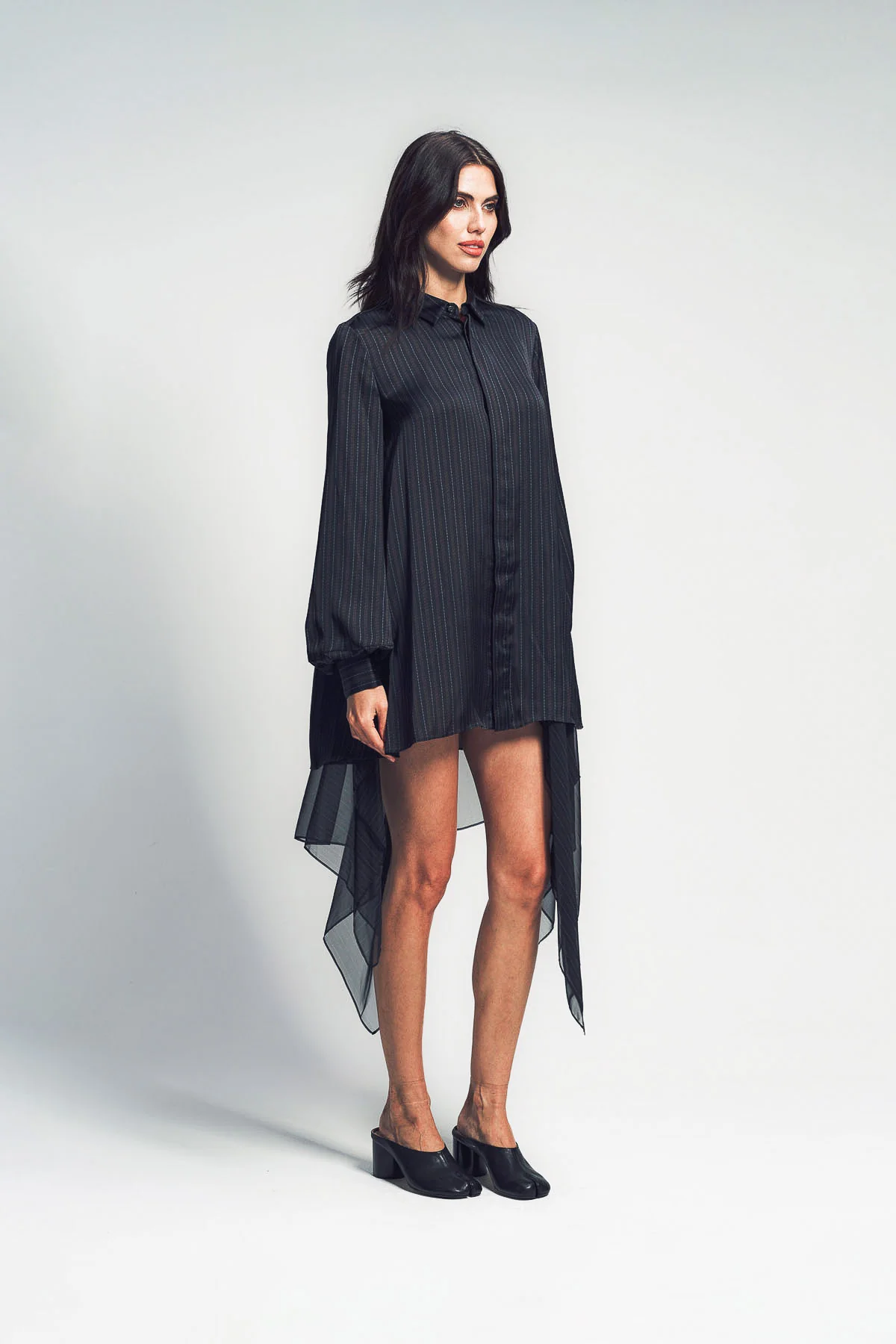 SACAI | STRIPED SATIN DRESS - Image 3