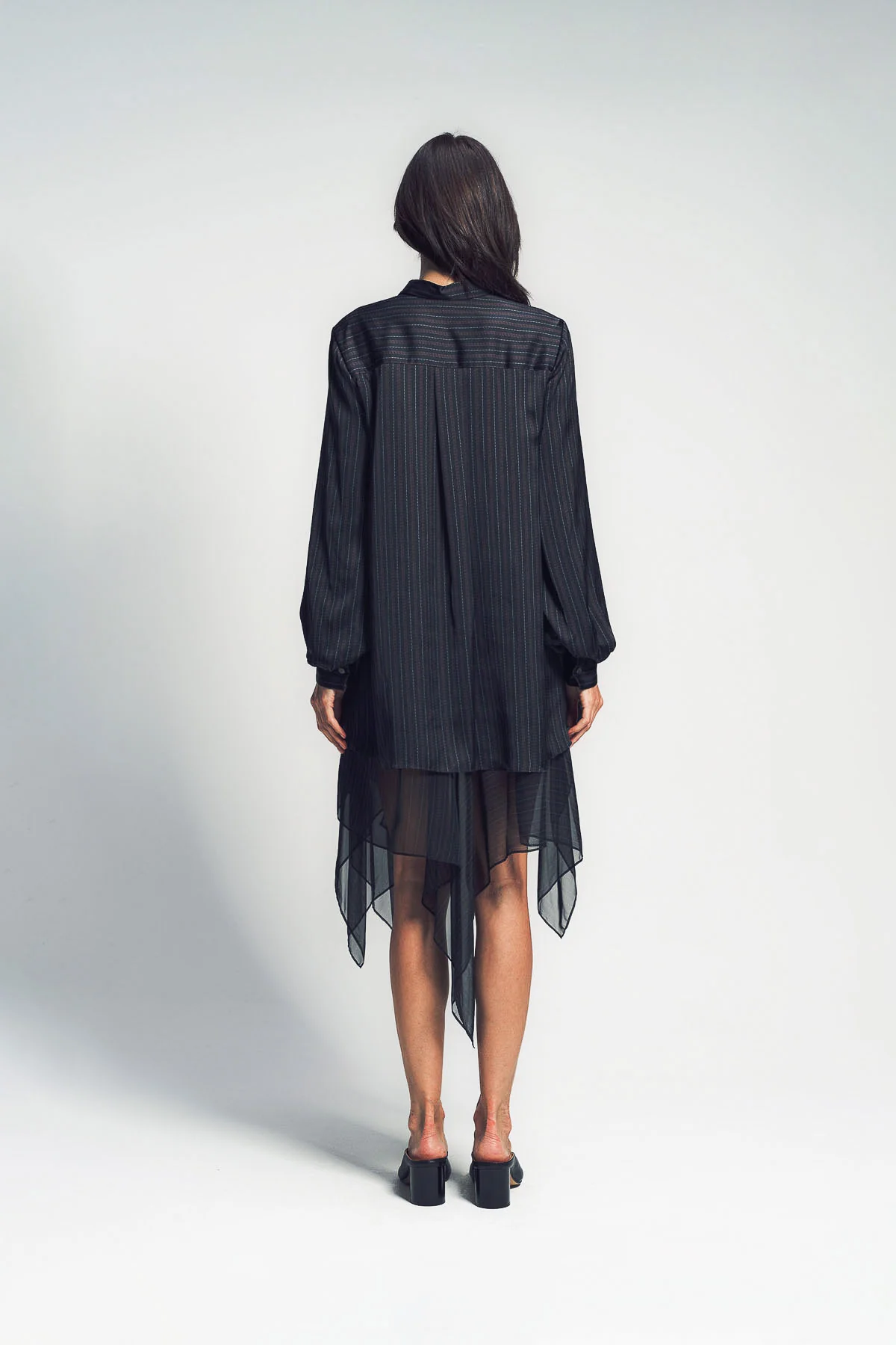 SACAI | STRIPED SATIN DRESS - Image 4