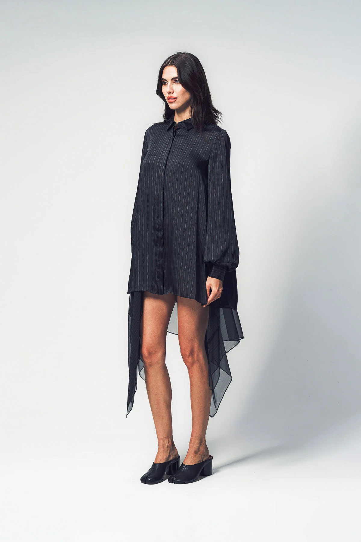 SACAI | STRIPED SATIN DRESS - Image 5