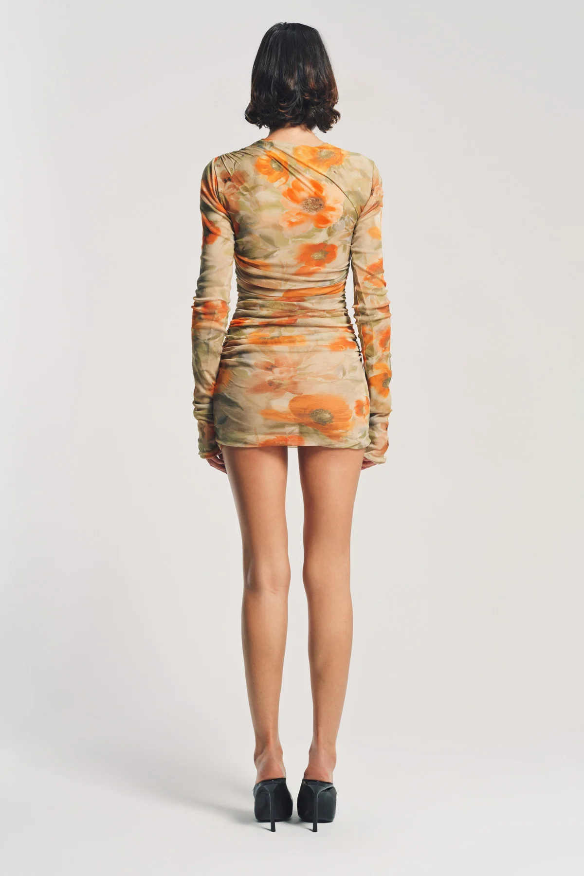 SAINT LAURENT | FLORAL RUCHED MINI DRESS - Image 4
