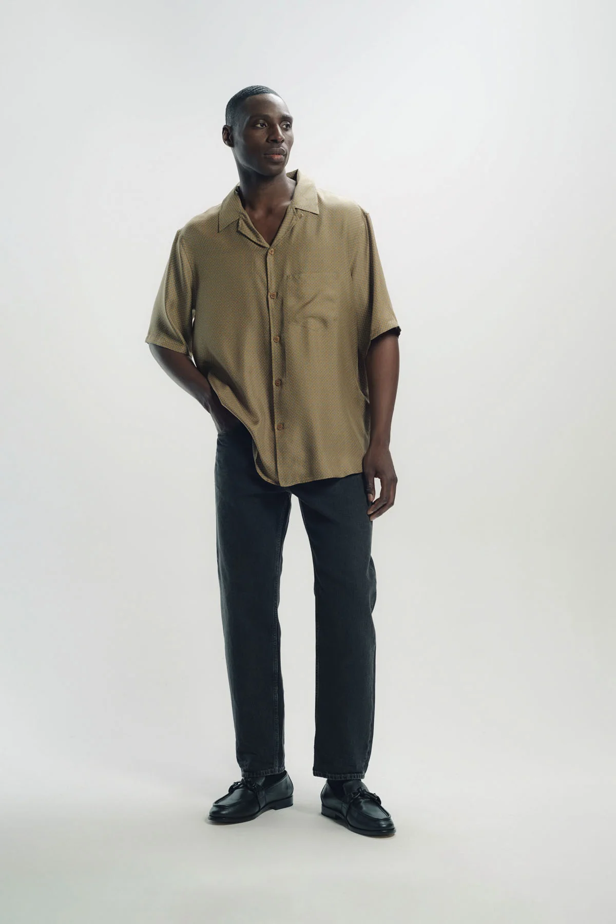 SAINT LAURENT | SHIRT IN GEOMETRIC SILK