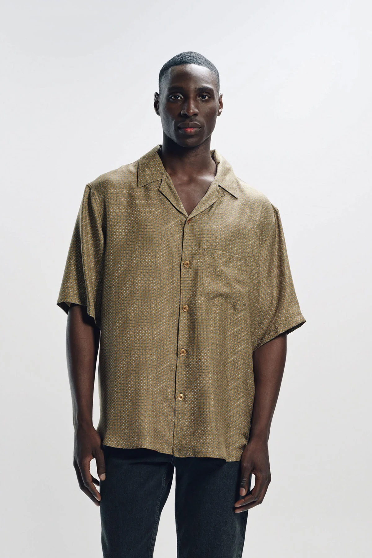 SAINT LAURENT | SHIRT IN GEOMETRIC SILK - Image 2