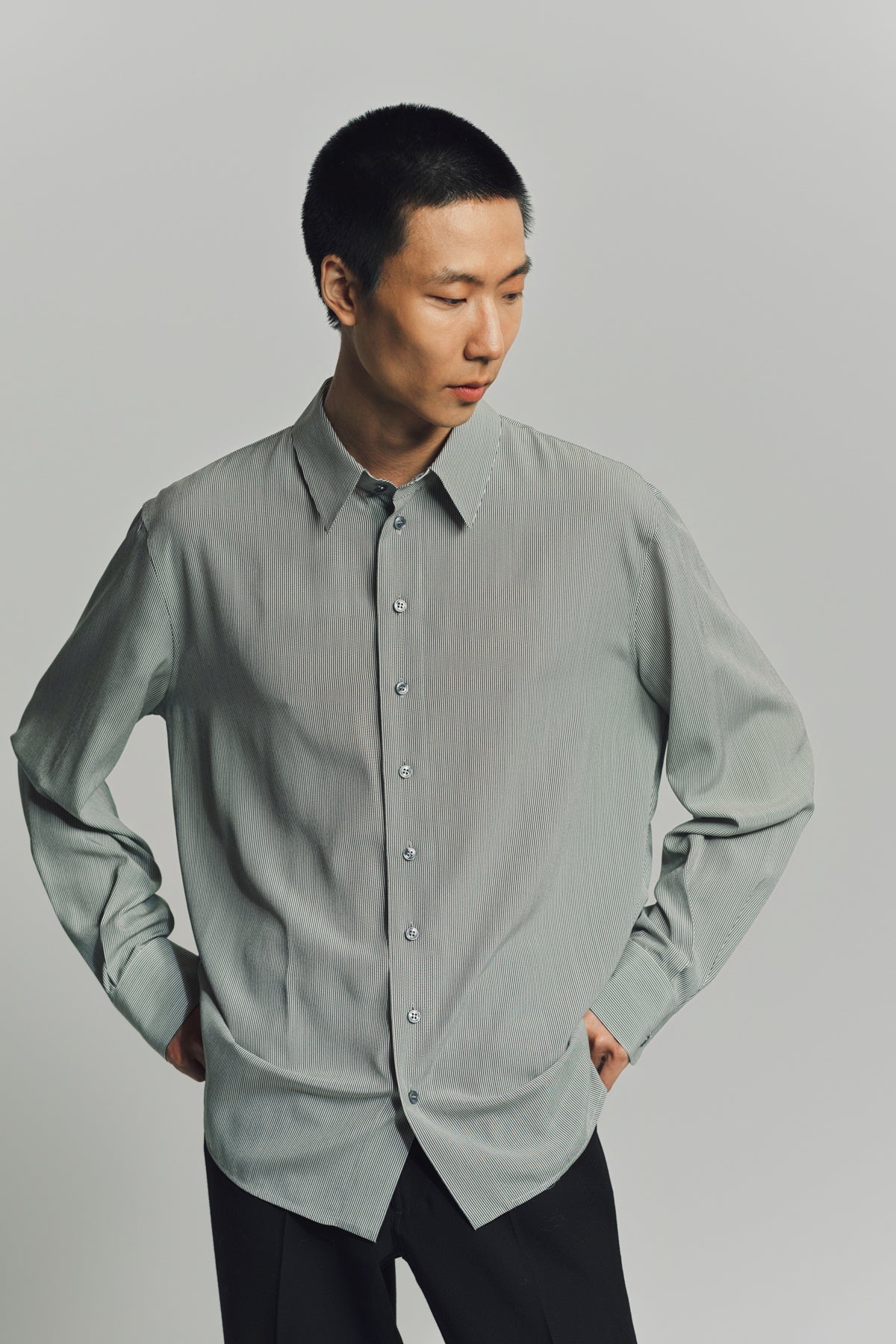 SAINT LAURENT | SHIRT IN STRIPED SILK - Image 2