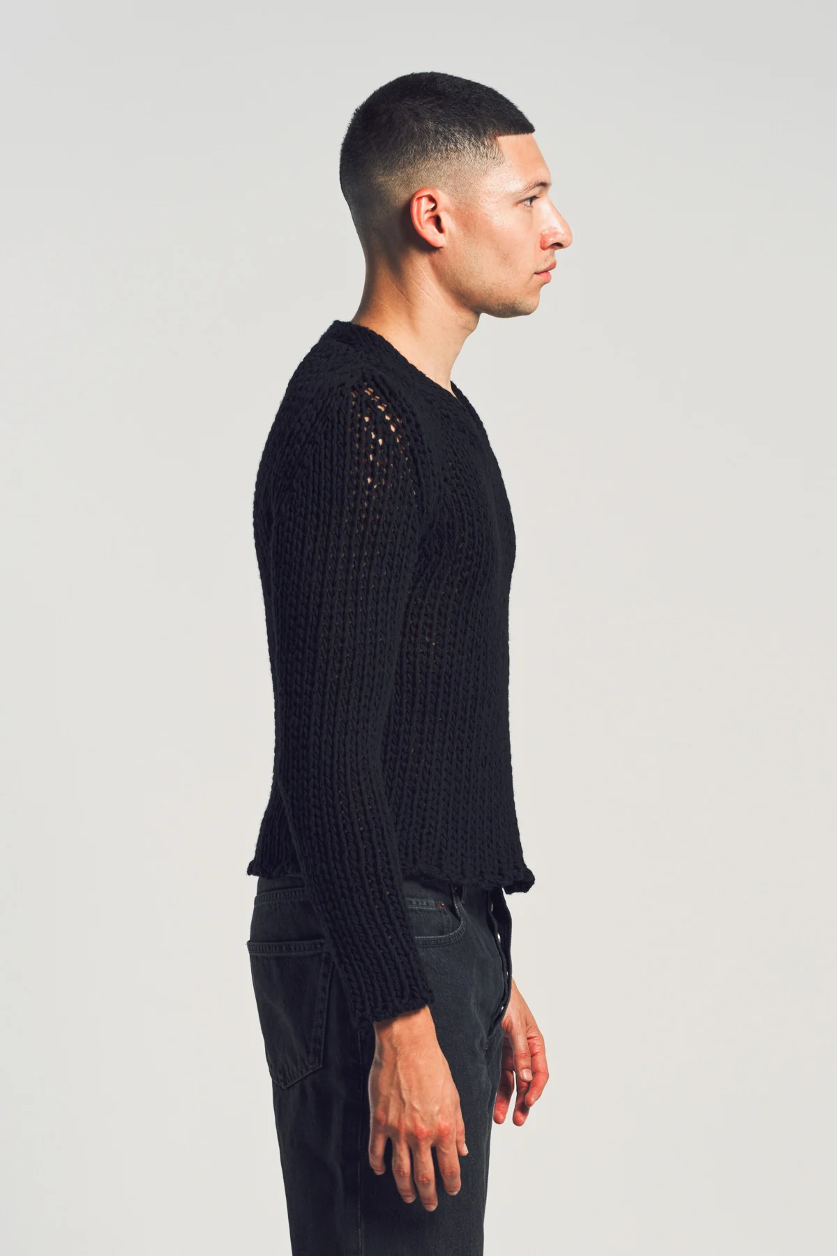 SAPIO | OPEN KNIT V-NECK SWEATER - Image 5