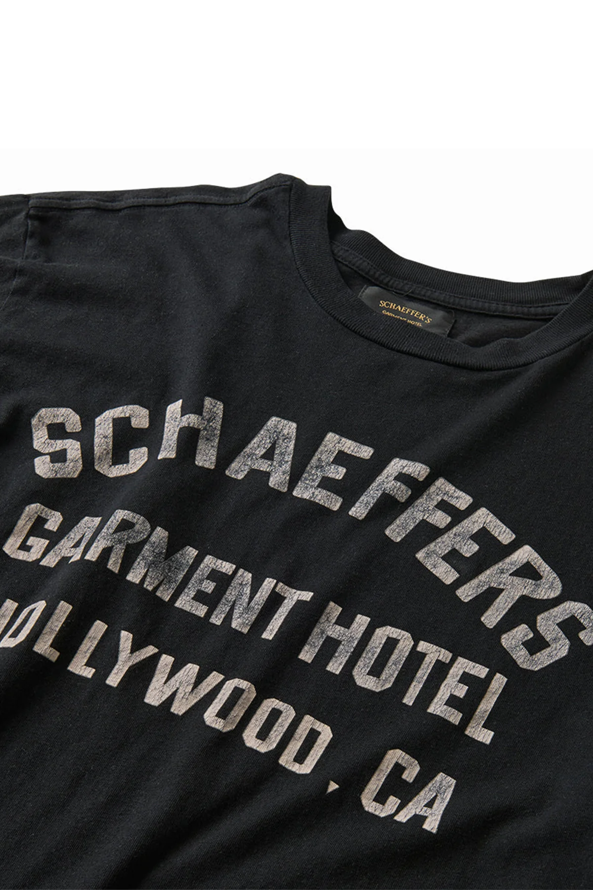 SCHAEFFER'S GARMENT HOTEL | BLACK CYCLE VARSITY RAW TEE - Image 3