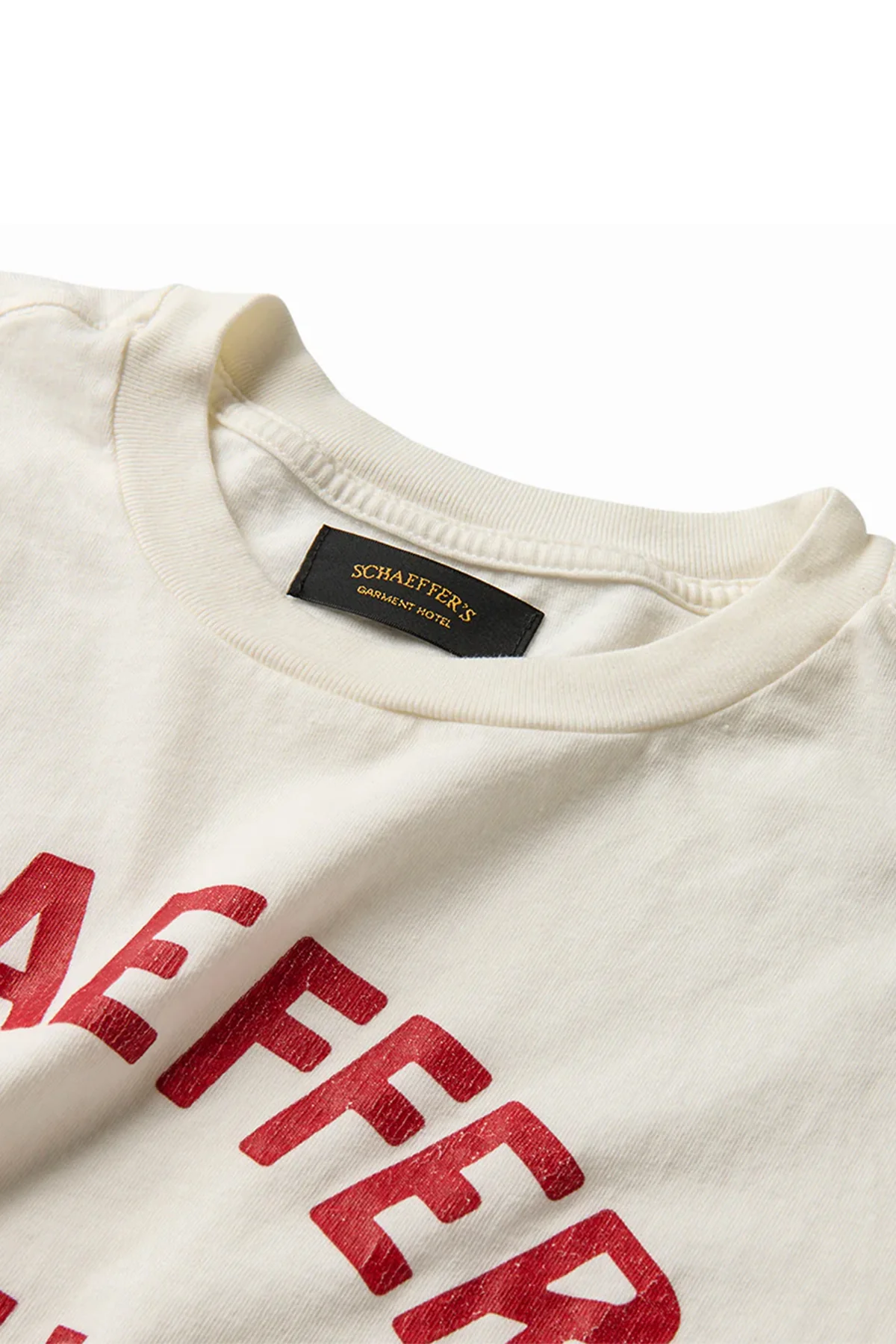 SCHAEFFER'S GARMENT HOTEL | WHITE CYCLE VARSITY RAW TEE - Image 3