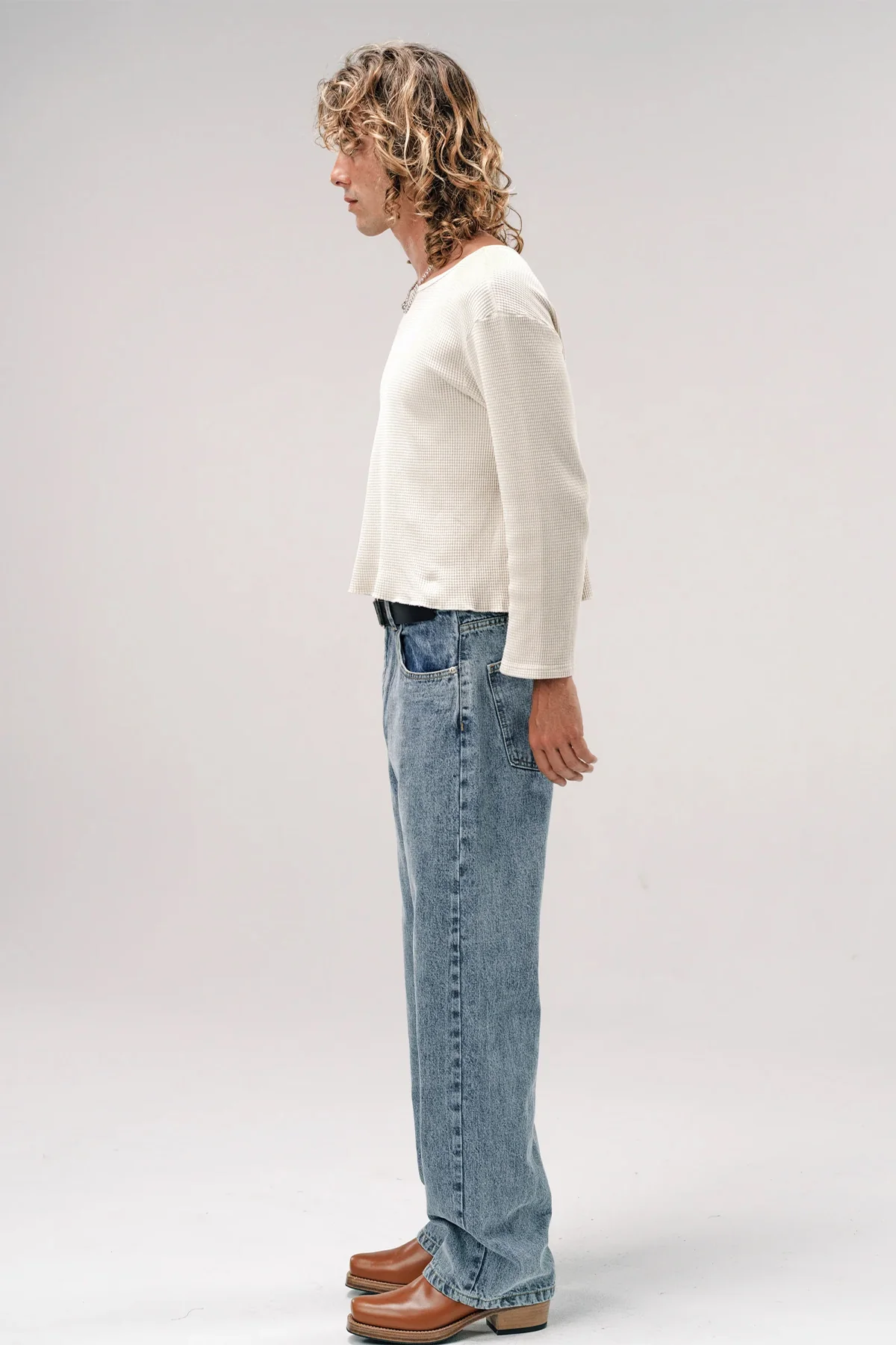 SECOND/LAYER | STONEWASH BIG PAPI DENIM JEANS - Image 3