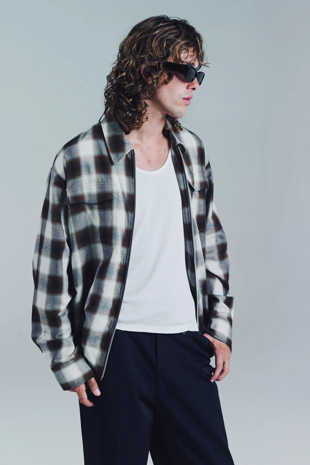 SECOND/LAYER | ZIP RELAXED LONG SLEEVE SHIRT - Image 4