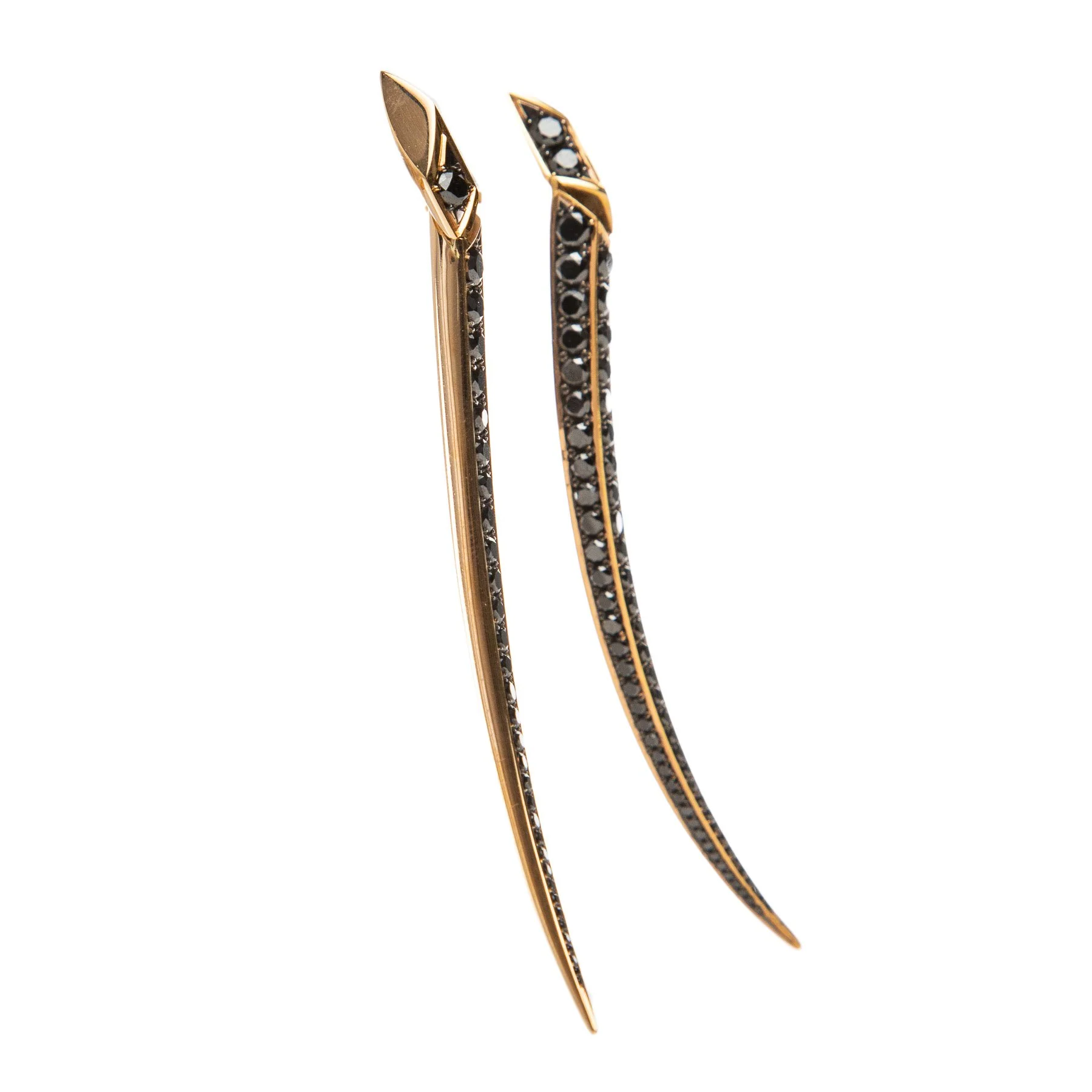 SHAUN LEANE | ROSE GOLD LARGE BLACK DIAMOND EARRING - Image 2