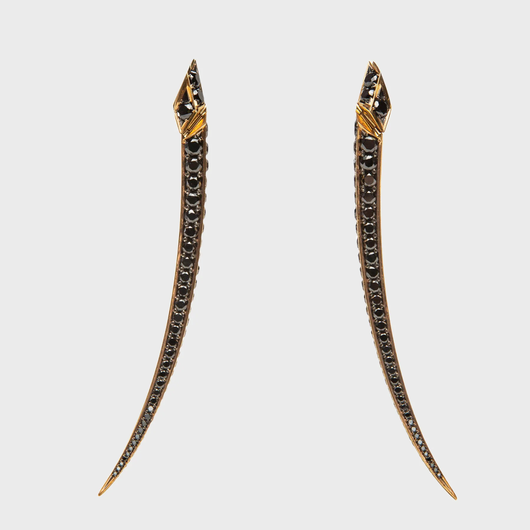 SHAUN LEANE | ROSE GOLD LARGE BLACK DIAMOND EARRING - Image 3