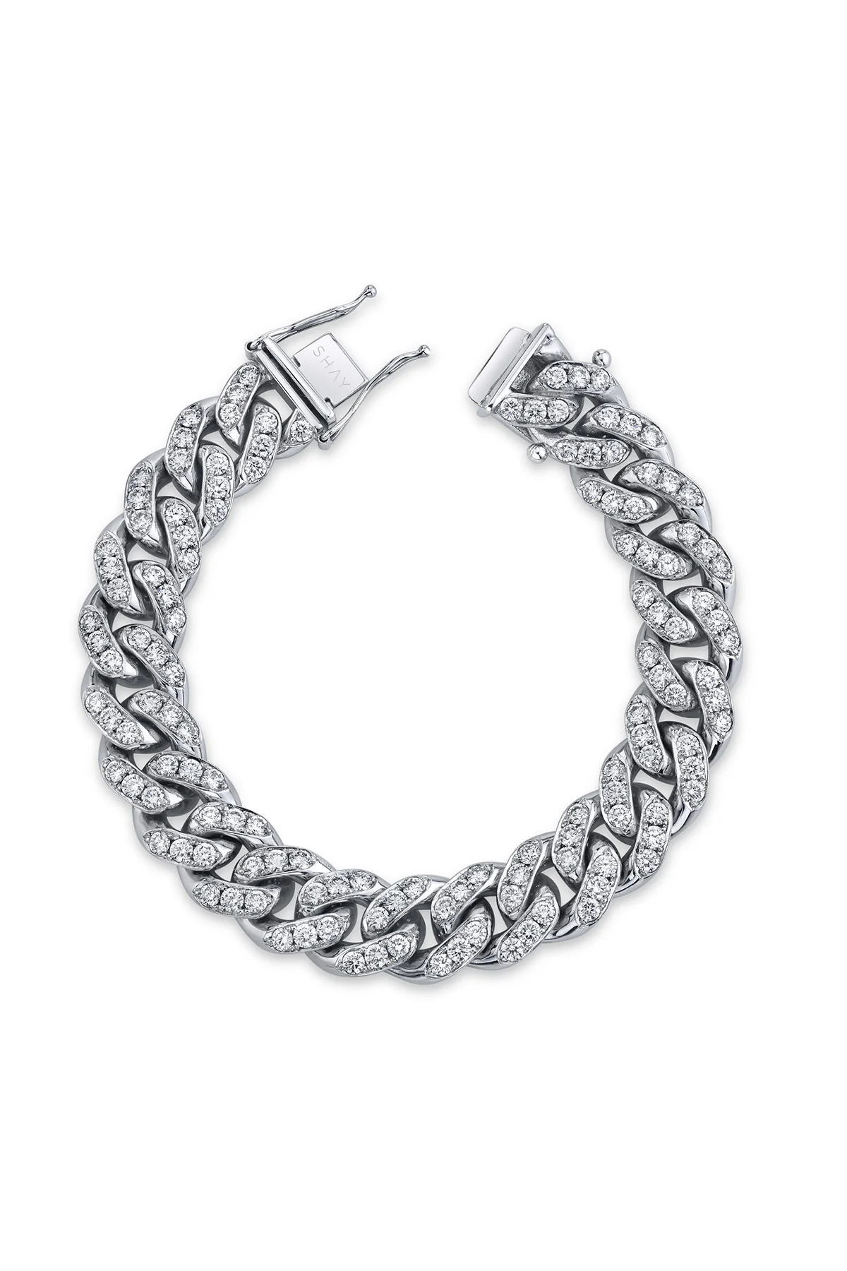 SHAY | WHITE GOLD DIAMOND MEGA LINK BRACELET 8"